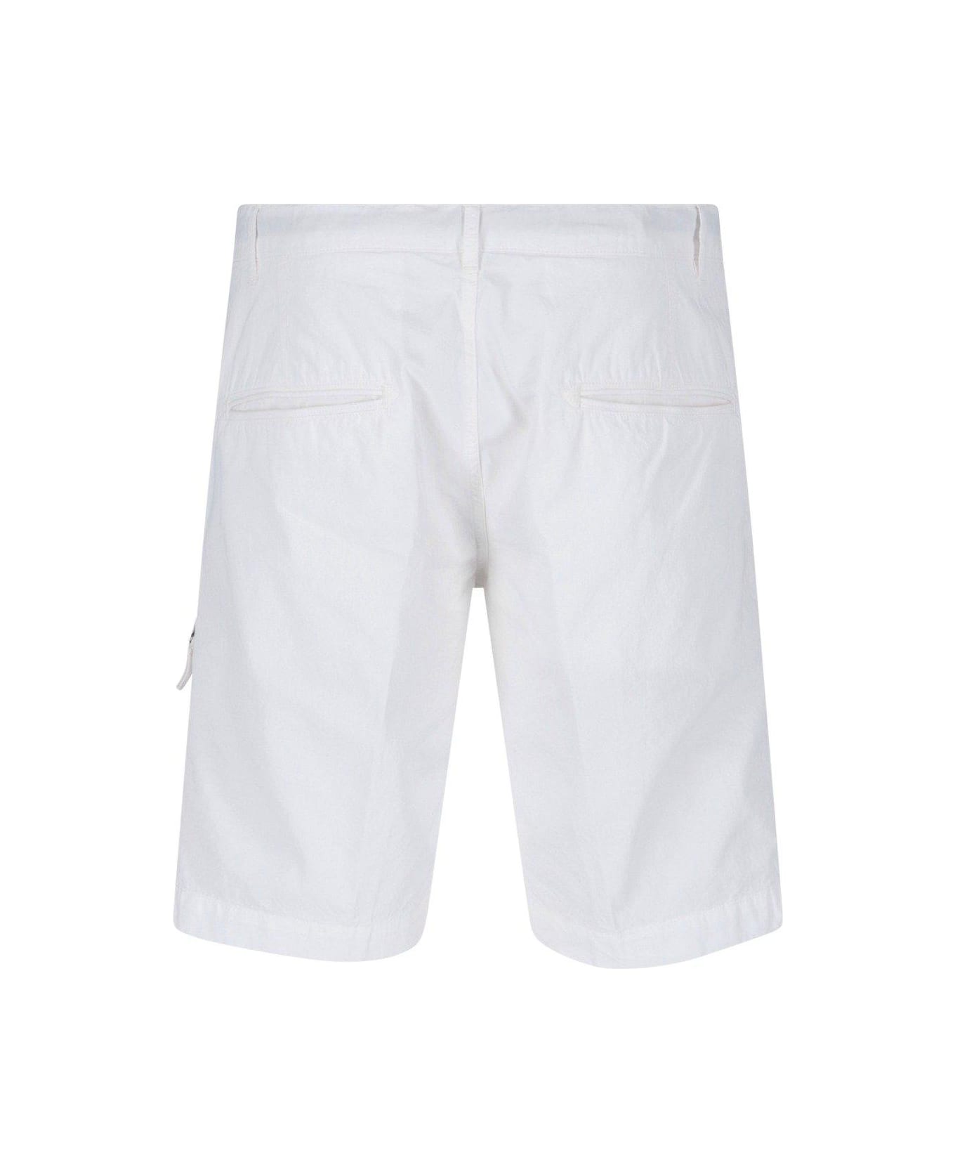 Aspesi Belt-looped Slim-cut Shorts - Bianco