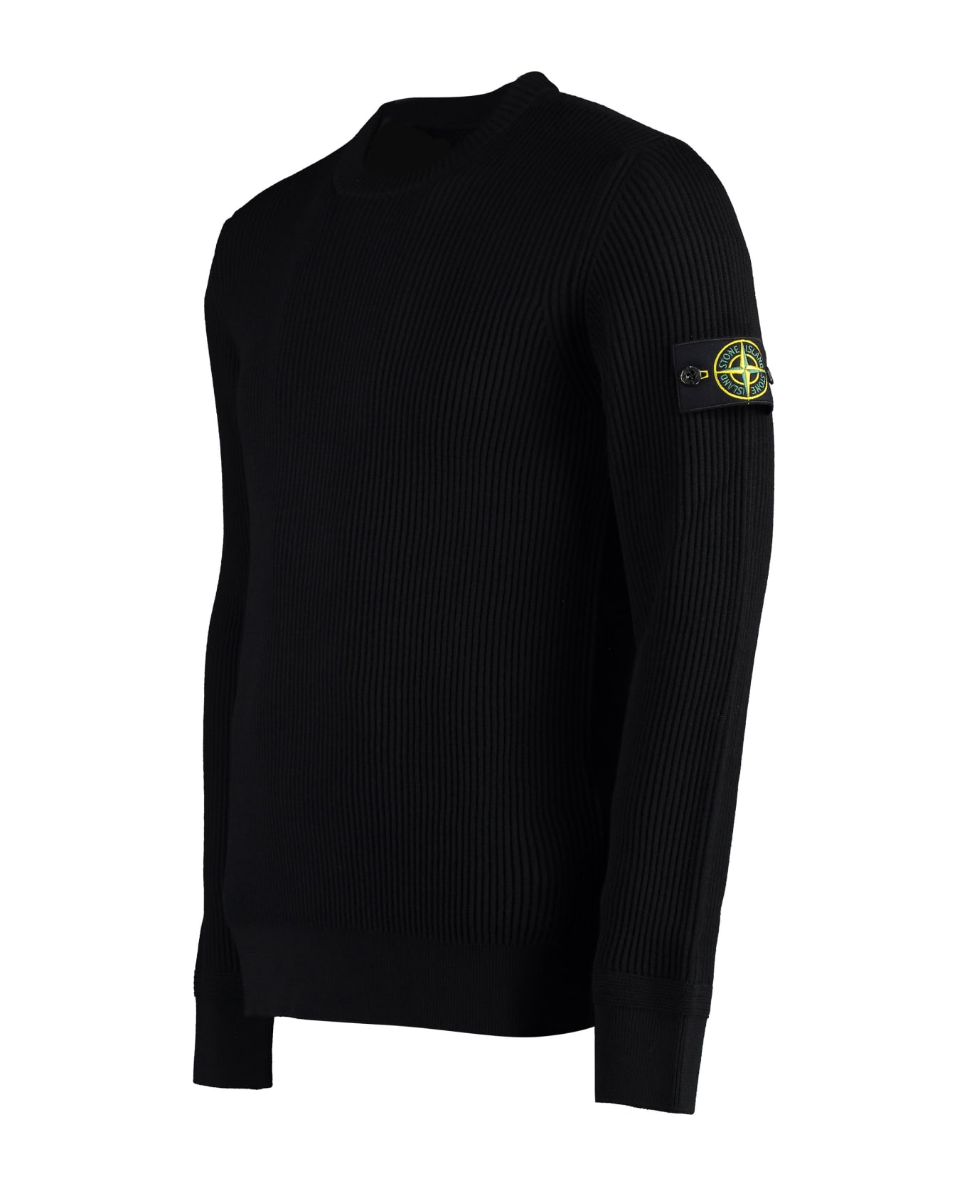 Stone Island Crew-neck Wool Sweater - black