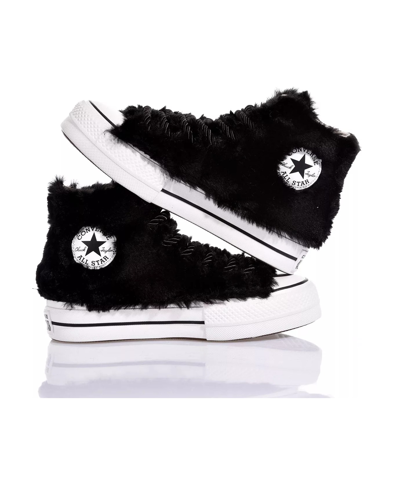 Mimanera Converse Platform Fluffy Black