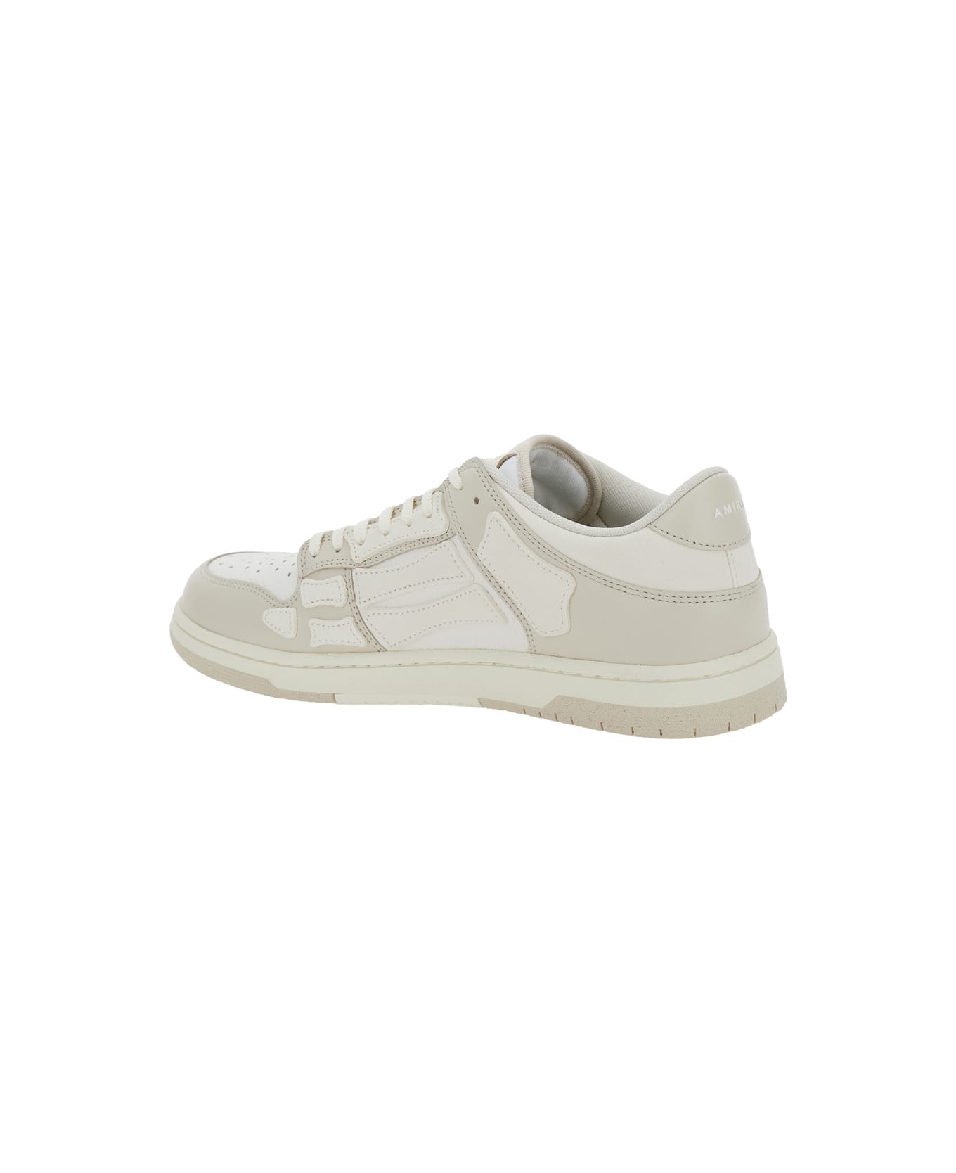 AMIRI 
skel Top Low
 White Sneakers With Skeleton Patch In Leather Man - NEUTRALS
