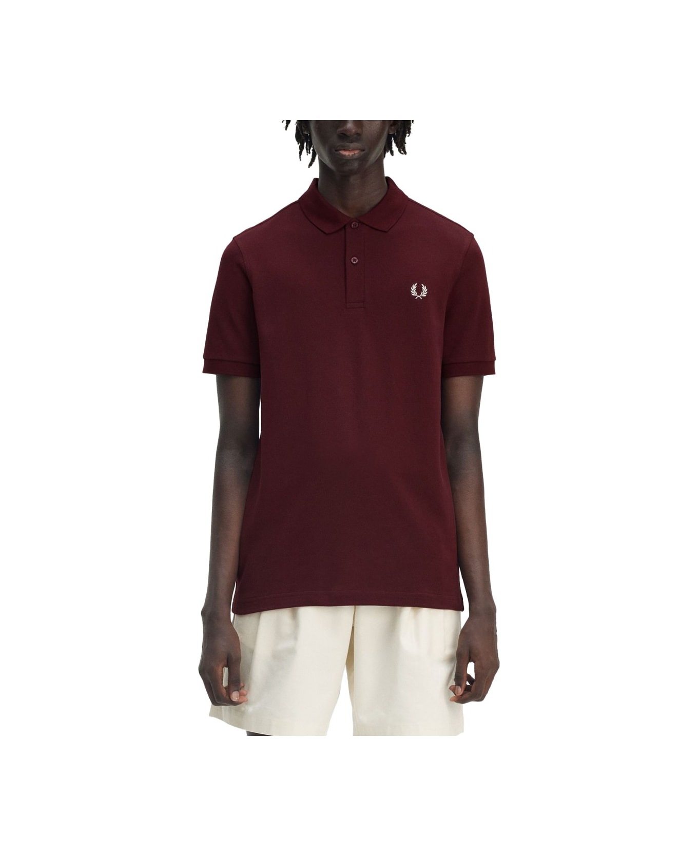 Fred Perry Cotton Pique Polo - BORDEAUX