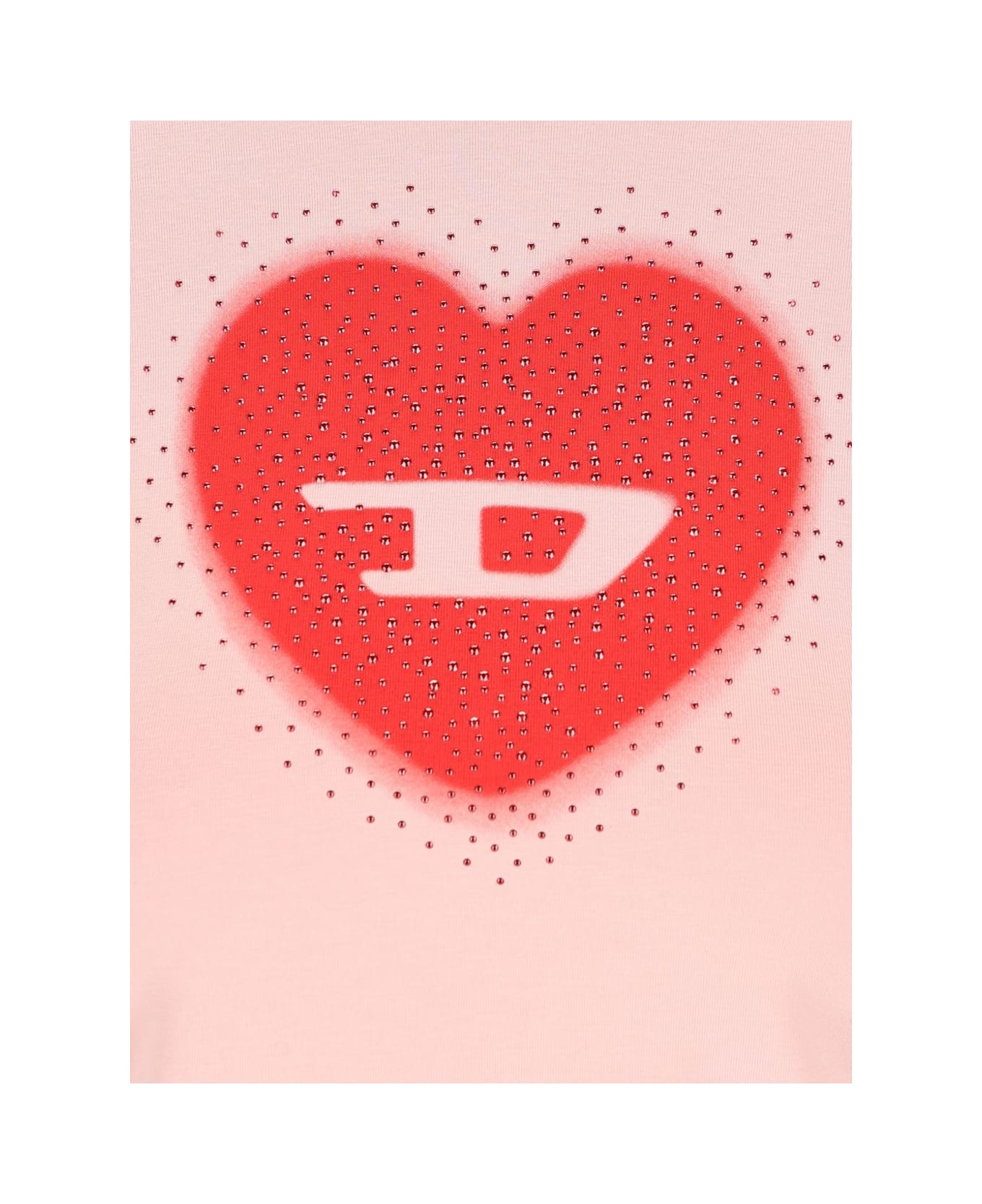 Diesel Heart Cotton T-shirt - Powder