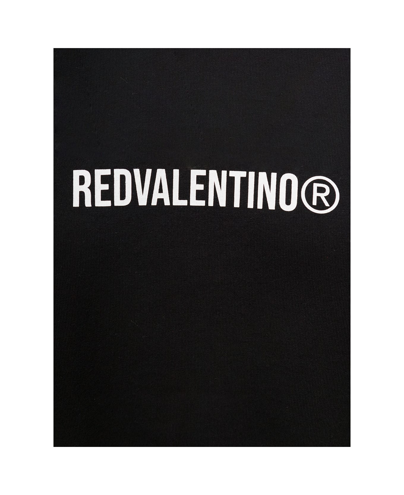 RED Valentino HIGH-WAISTED Black Crewneck Valentino HIGH-WAISTED Garavani Roman Stiefel Schwarz Print And Bow On The Back In Cotton Woman - Black
