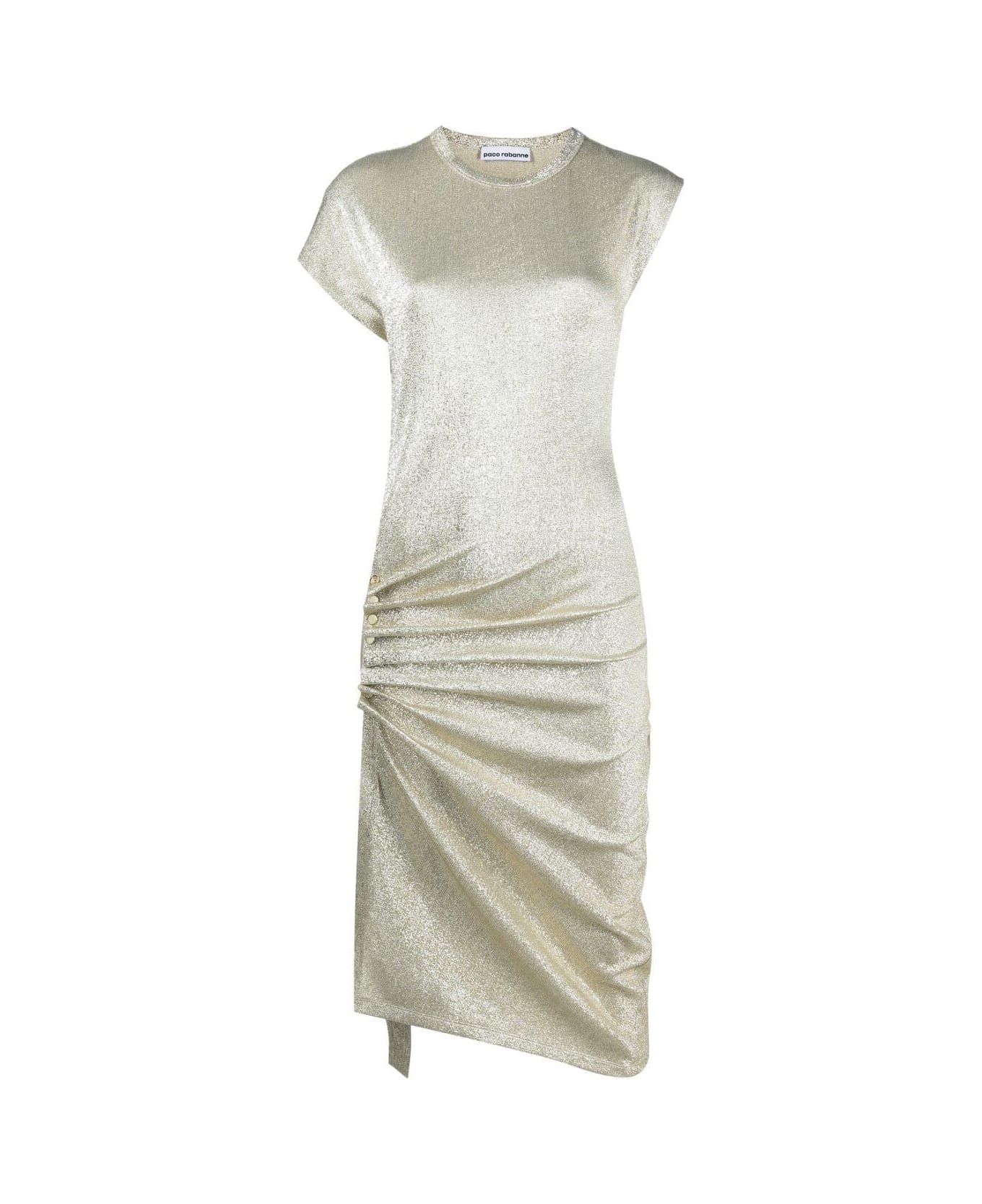 Paco Rabanne Stretch Lurex Jersey Robe - Silver Gold