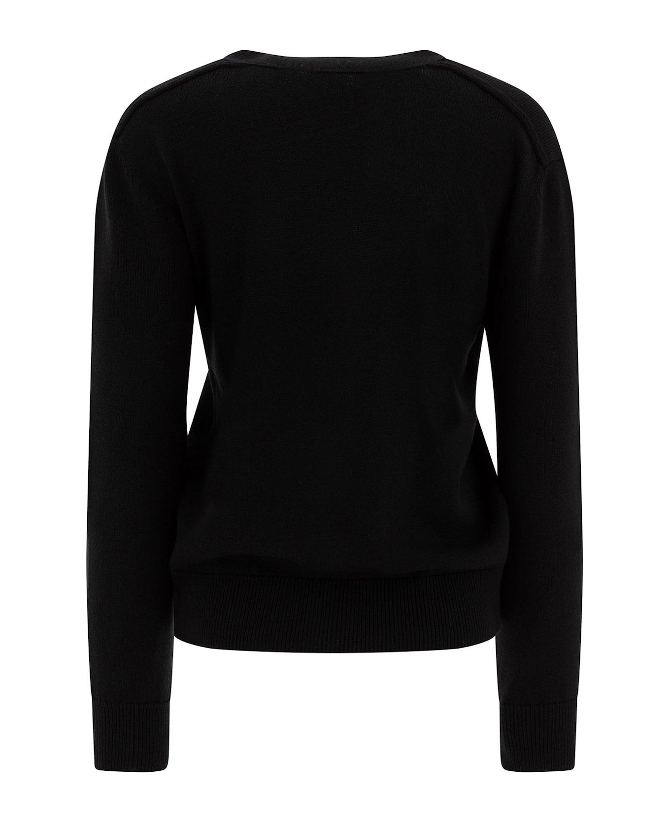 Burberry Logo Patch Knitted Cardigan - Black