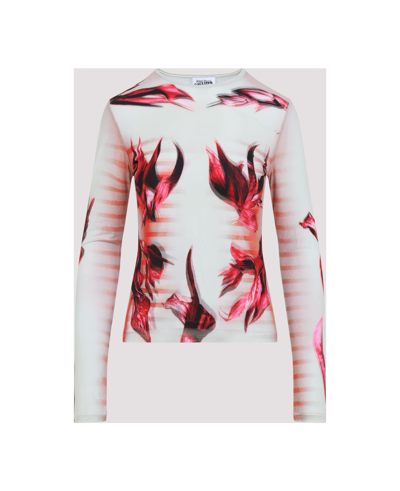 Jean Paul Gaultier Layered Long Sleeves Top Printed 
flower Body Morphing Mariniere
 - MultiColour