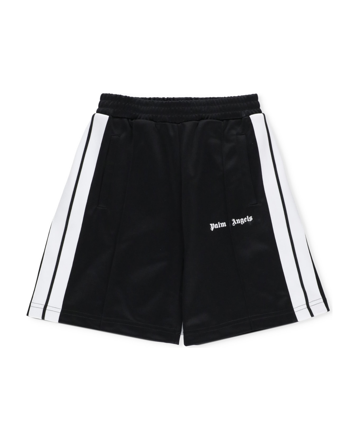 Palm Angels Bermuda Shorts With Logo - BLACK WHITE