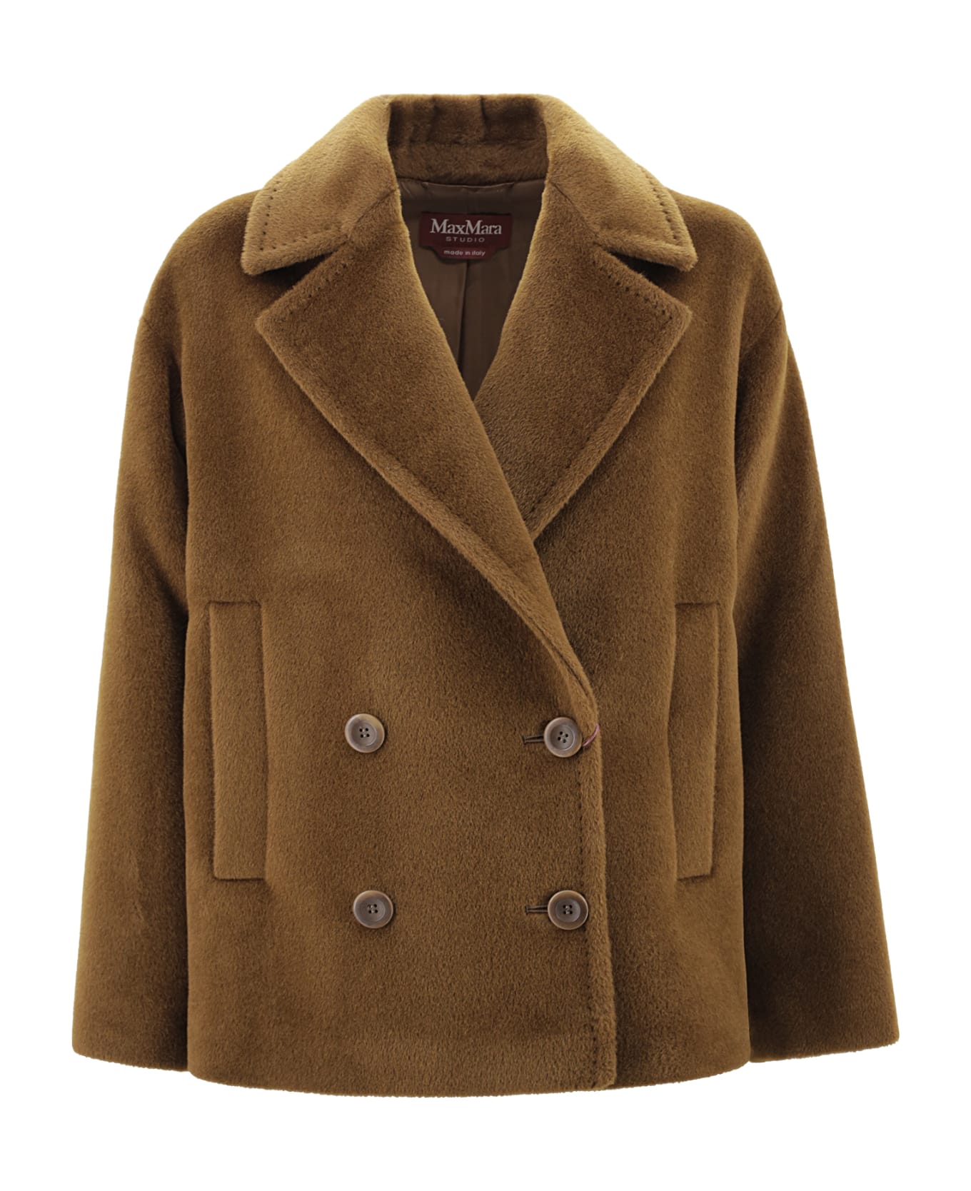 Max Mara Studio Alpaca And Wool Caban - Brown