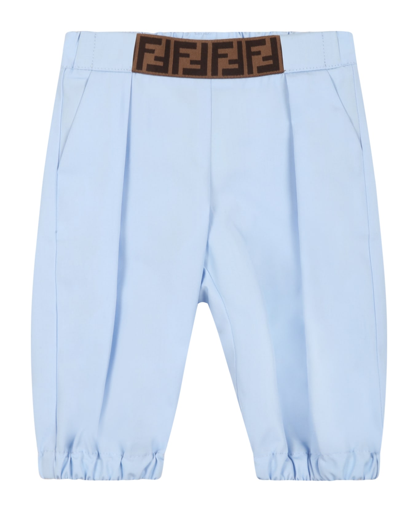 Fendi Light-blue Trouser For Baby Boy - Light Blue