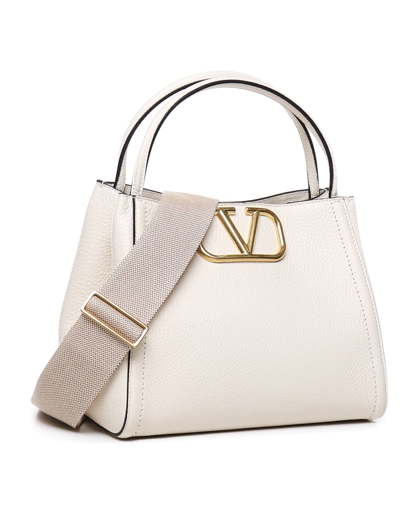 Valentino Garavani Alltime Calfskin Bag - IVORY/MULTICOLOR BEIGE