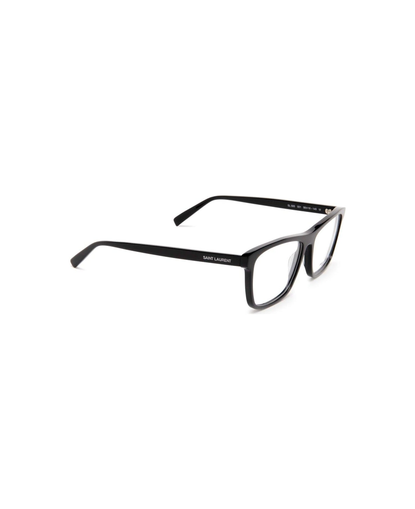 Saint Laurent Eyewear Square Frame Glasses - 001 black black transpare アイウェア