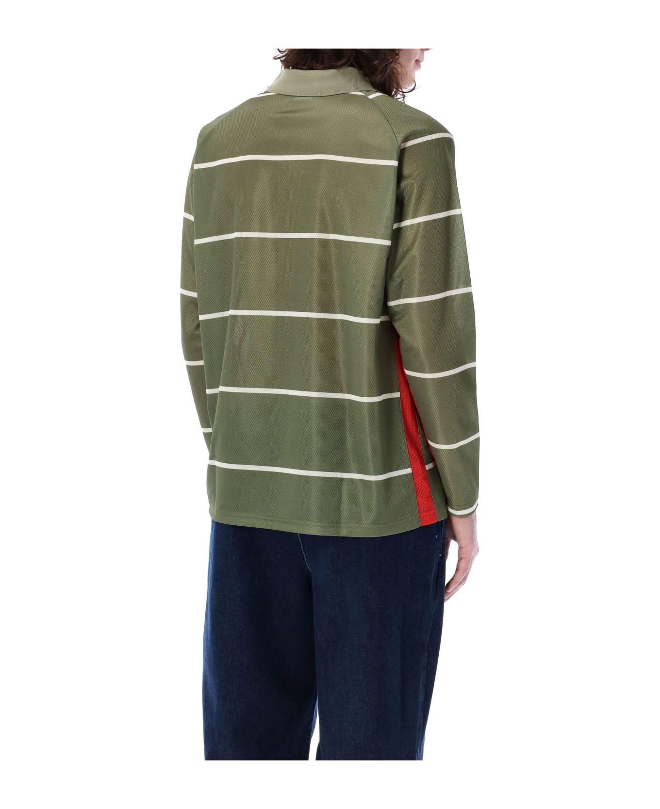 Pop Trading Company Pop Striped Sportif Long Sleeves T-shirt - LODEN GREEN フリース