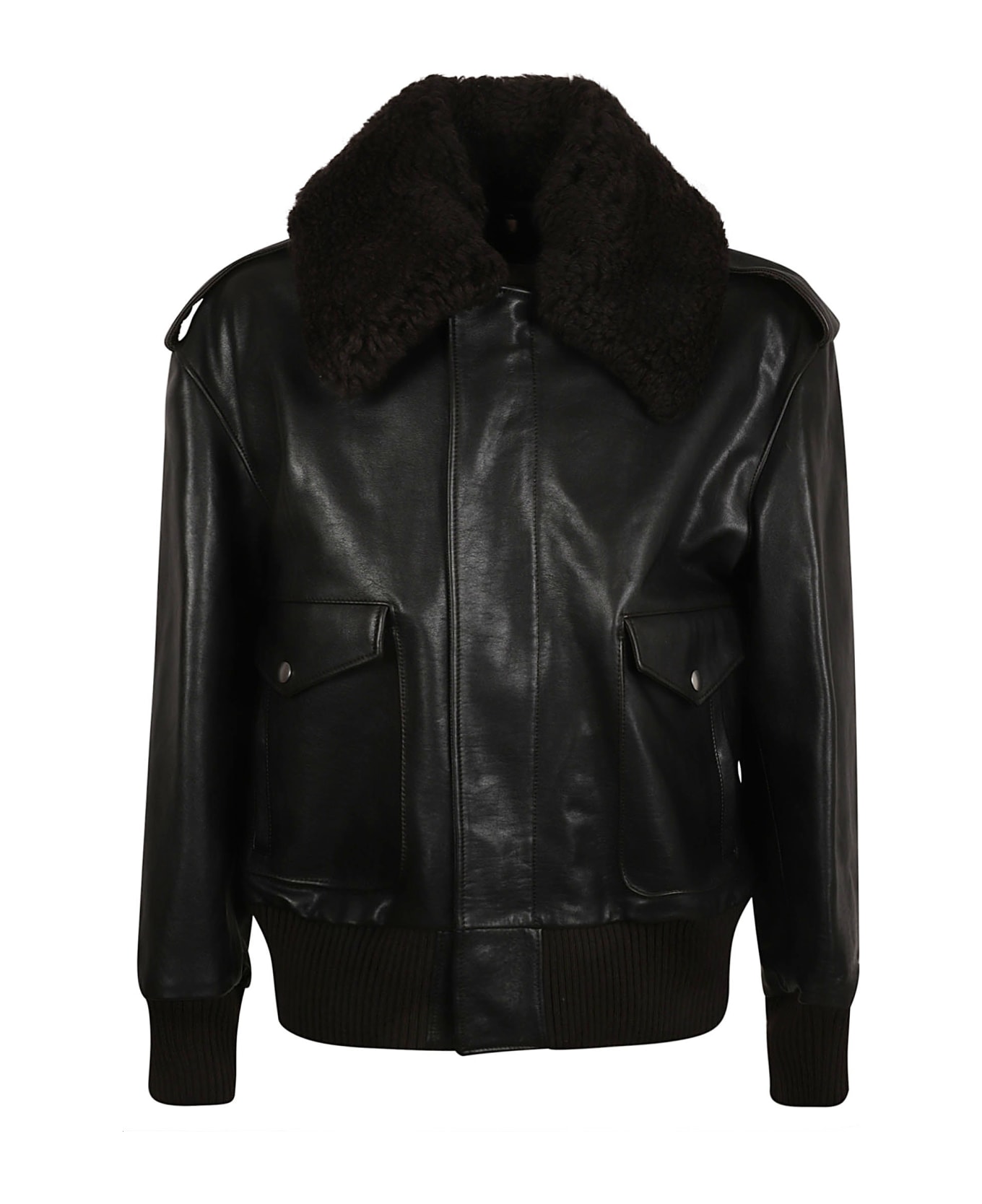 Burberry Concealed Leather Jacket - Otter