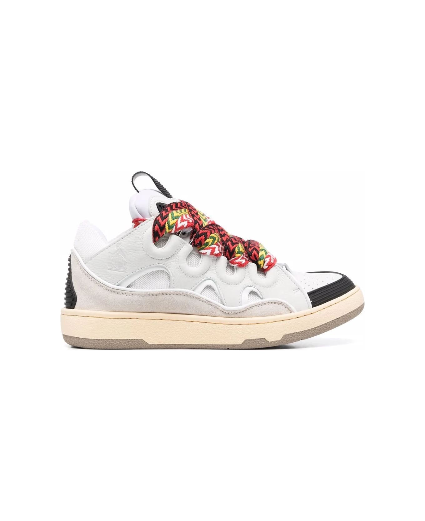 Lanvin Curb Sneakers In White Leather - White