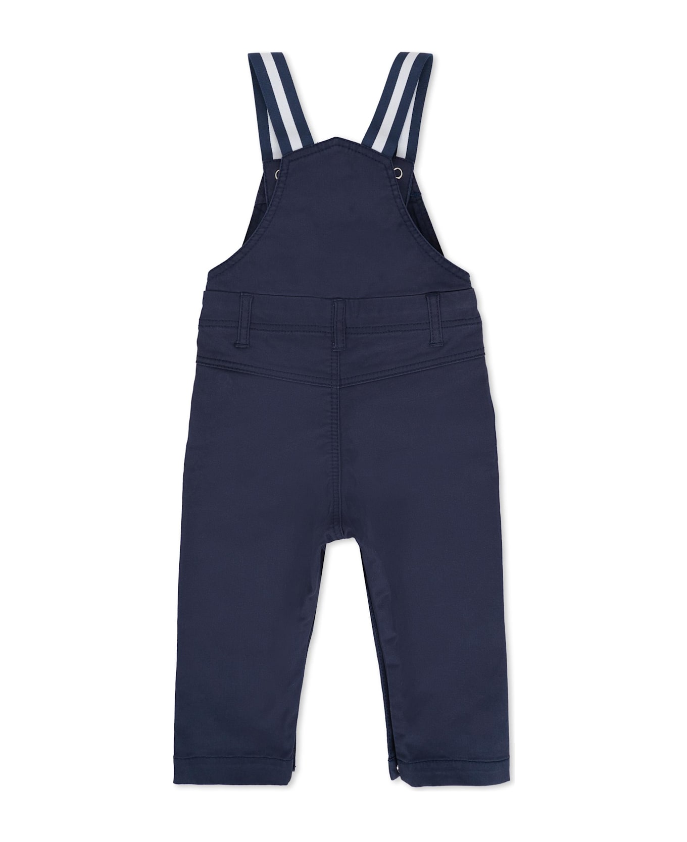 Hugo Boss Blue Dungarees For Baby Boy With Patch - Blue