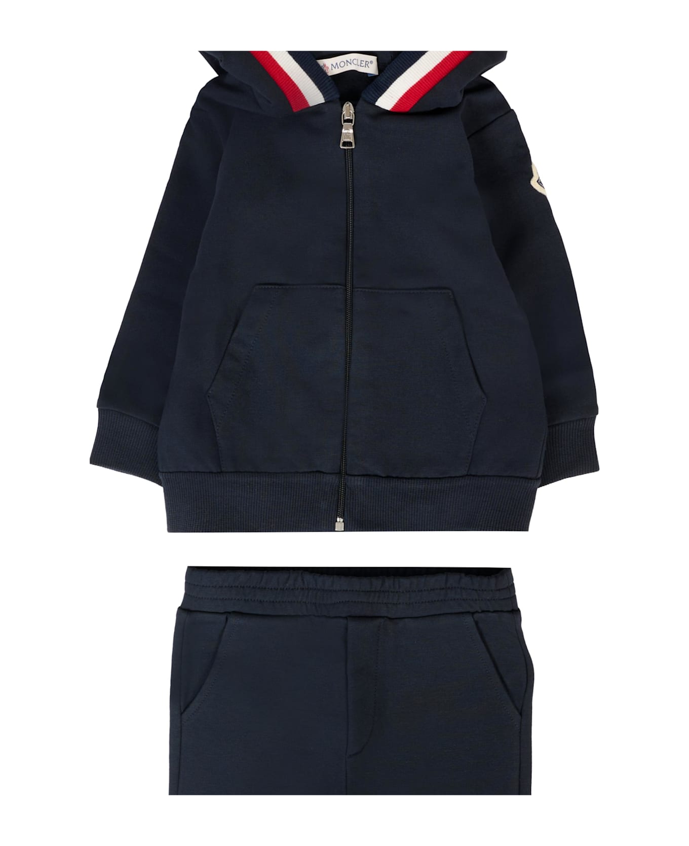 Moncler Blue Sweatshirt For Baby Boy With Logo - Blue