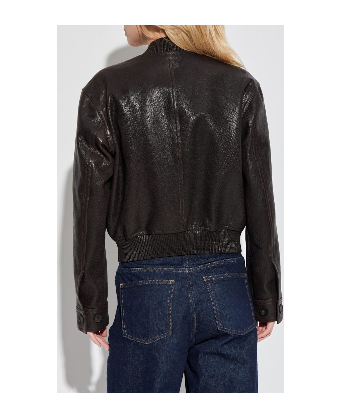 Ferragamo Leather Jacket - BROWN