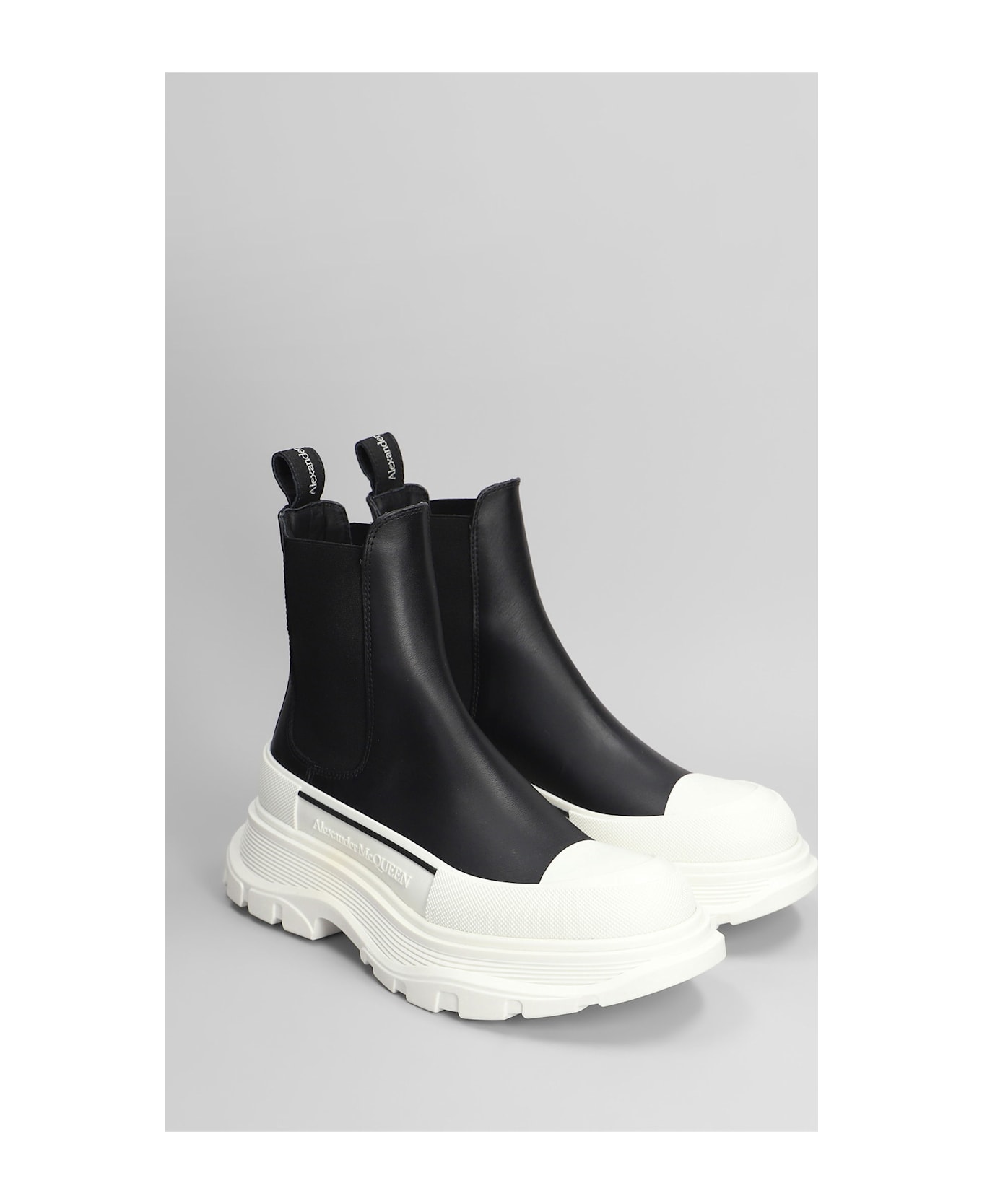 Alexander McQueen Combat Boots In Black Leather - black