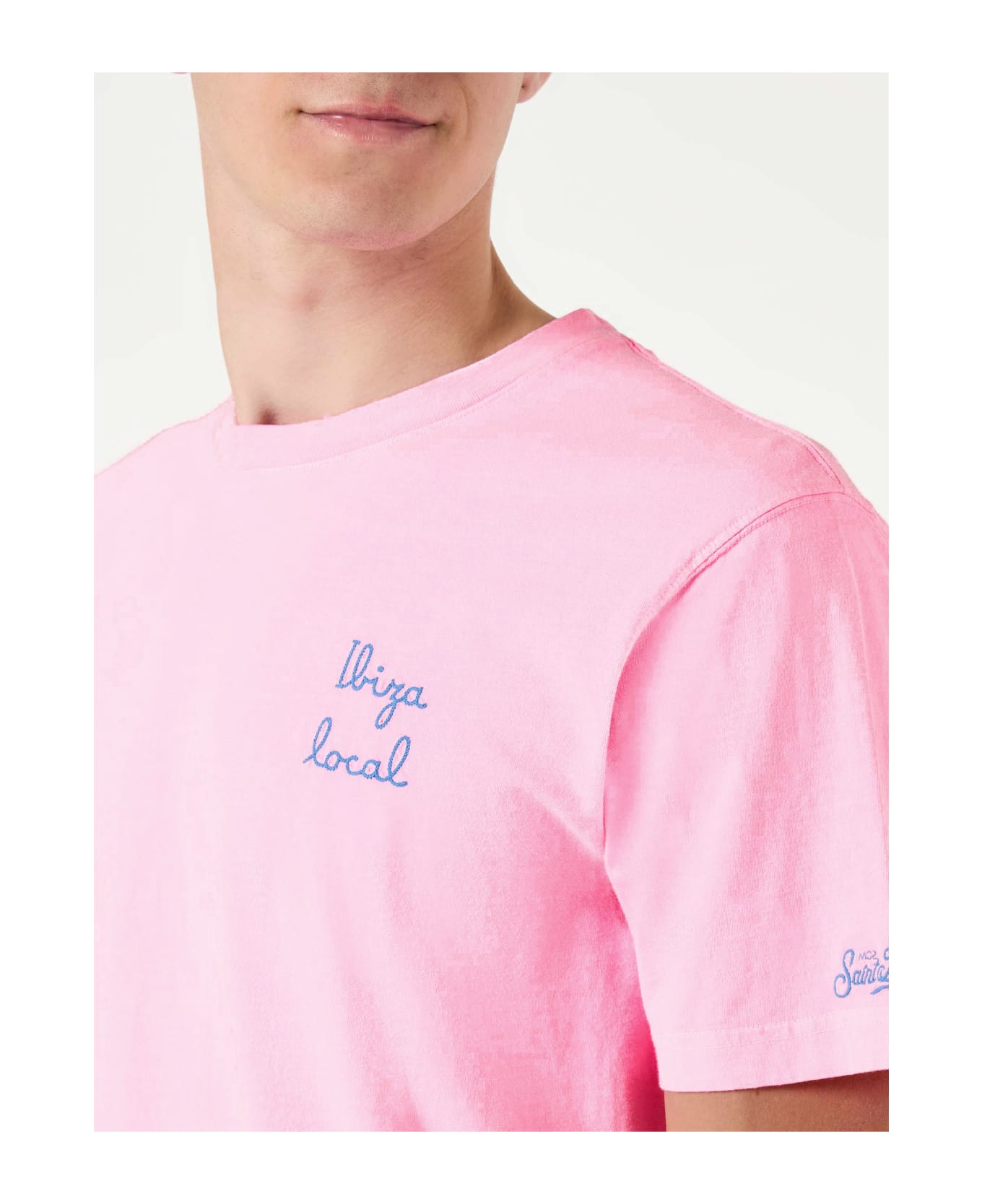 MC2 Saint Barth Man T-shirt With Ibiza Local Embroidery - FLUO