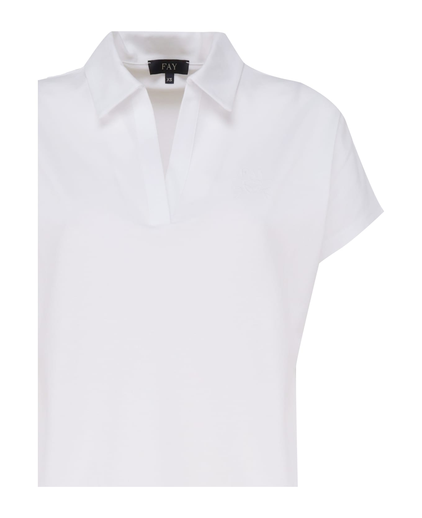 Fay Short Sleeve Polo Shirt - White