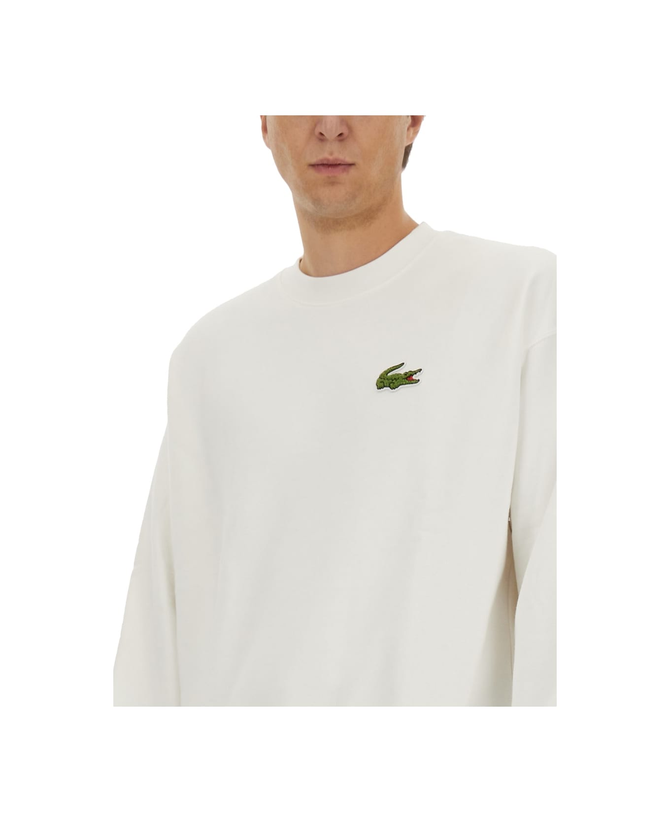 Lacoste Sweatshirt With Logo - WHITE