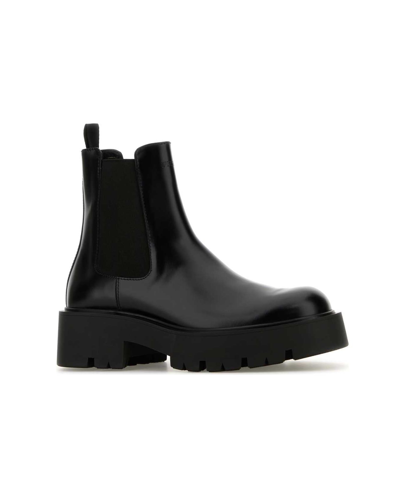 Prada Black Leather Ankle Boots - NERO ブーツ