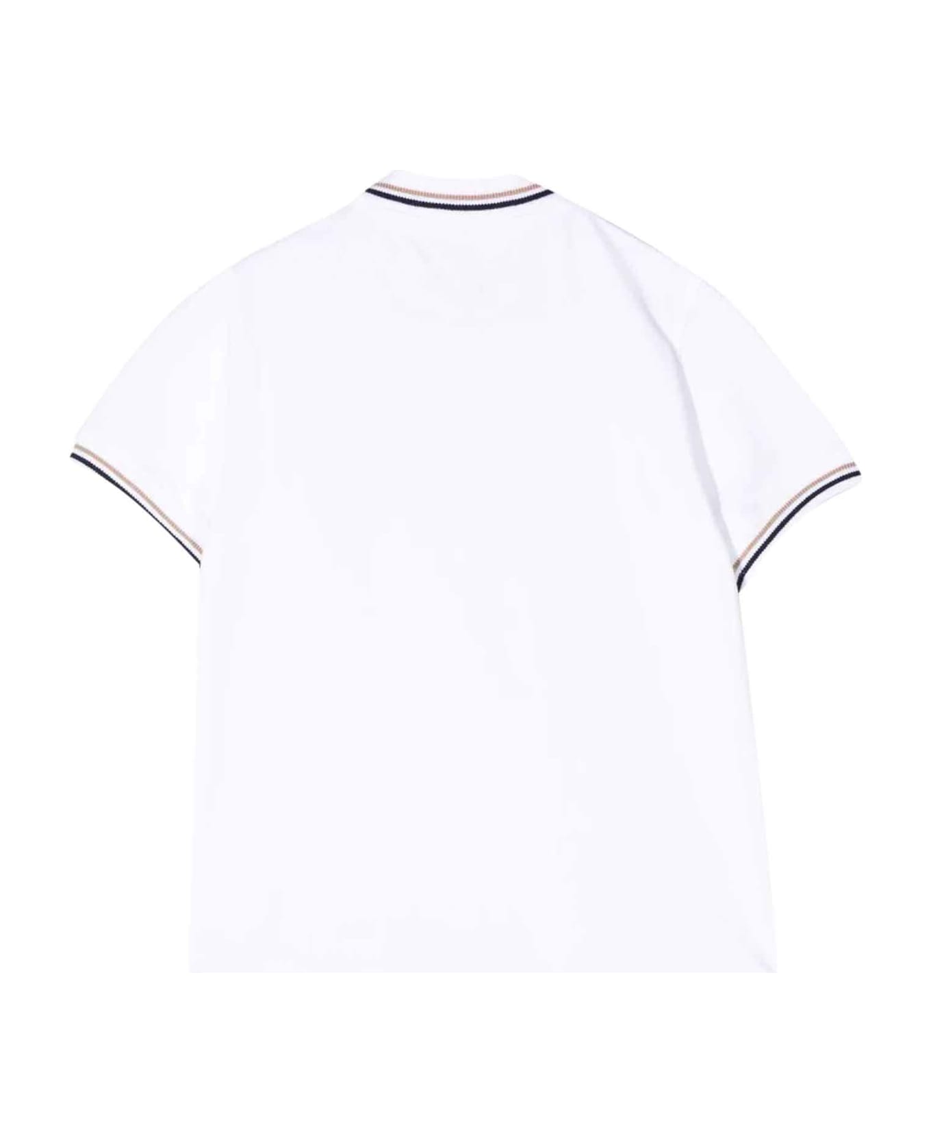 Brunello Cucinelli White Polo Shirt Boy - Bianco/blu