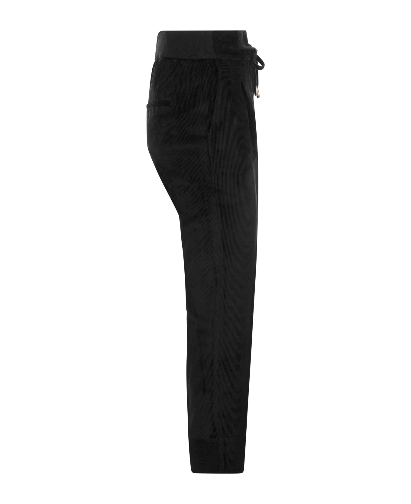 Peserico Corduroy Pull-up Trousers - Black