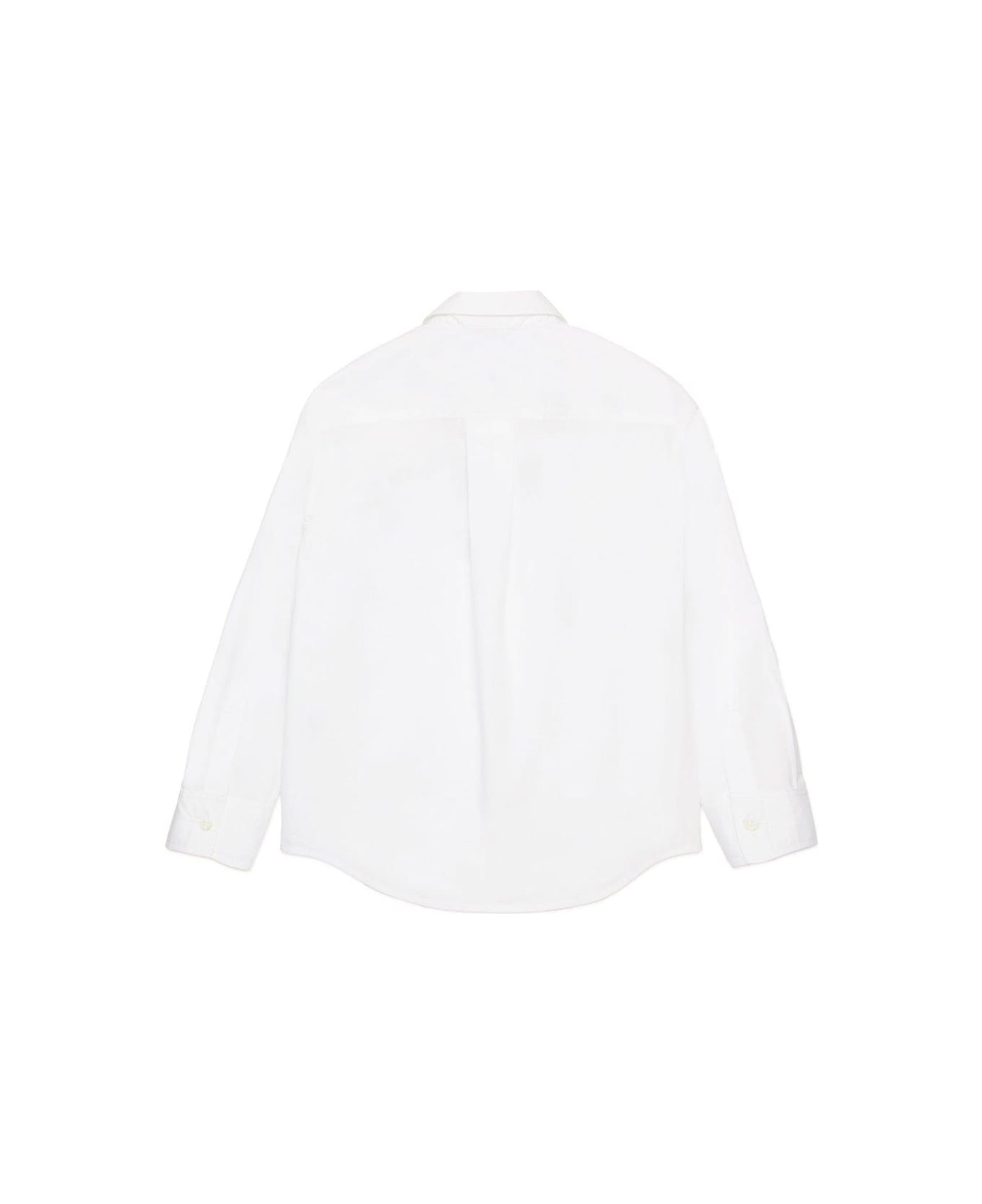 Dsquared2 Logo Printed Long-sleeved Shirt - White