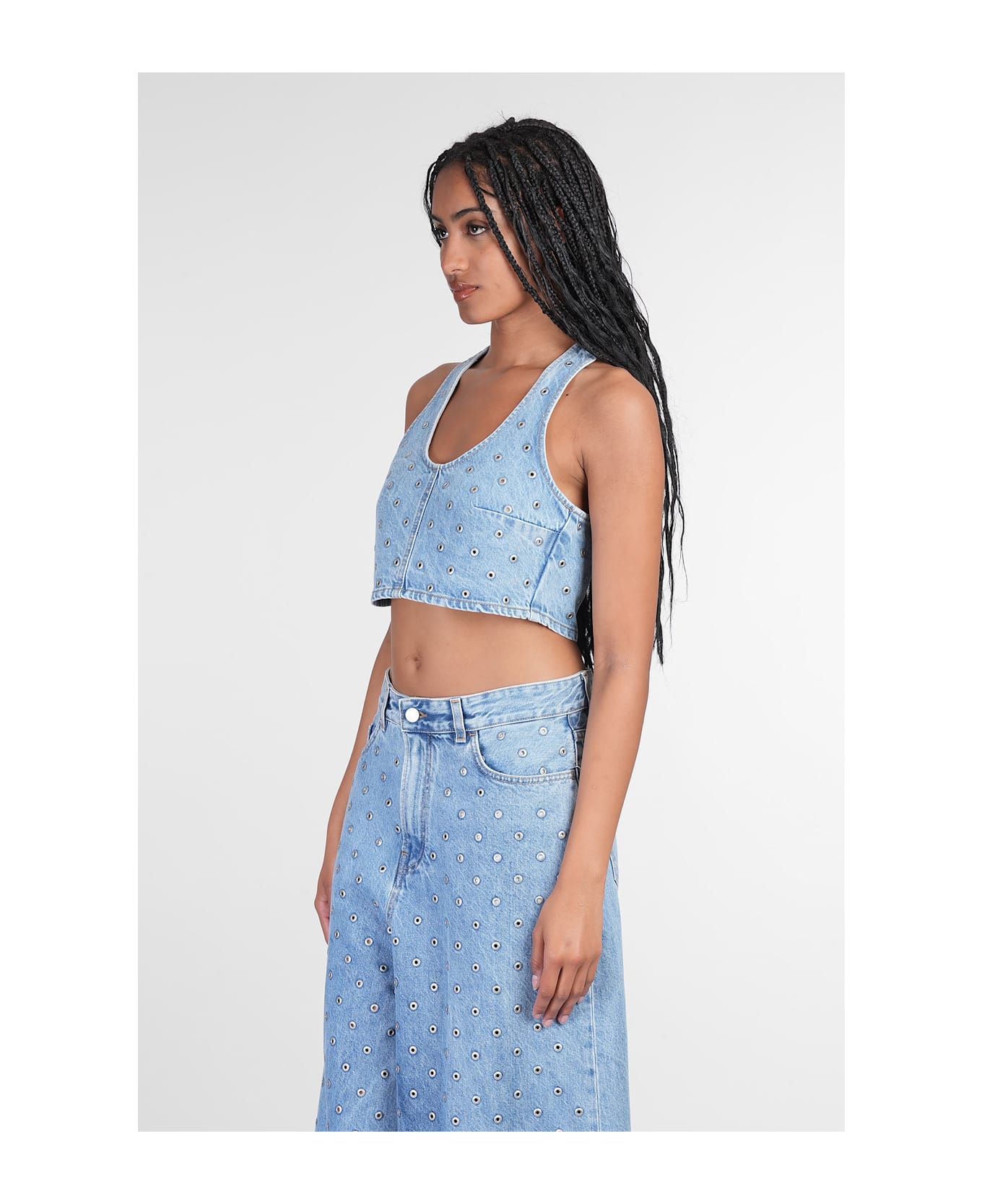 Haikure Antoine Topwear In Cyan Cotton - cyan