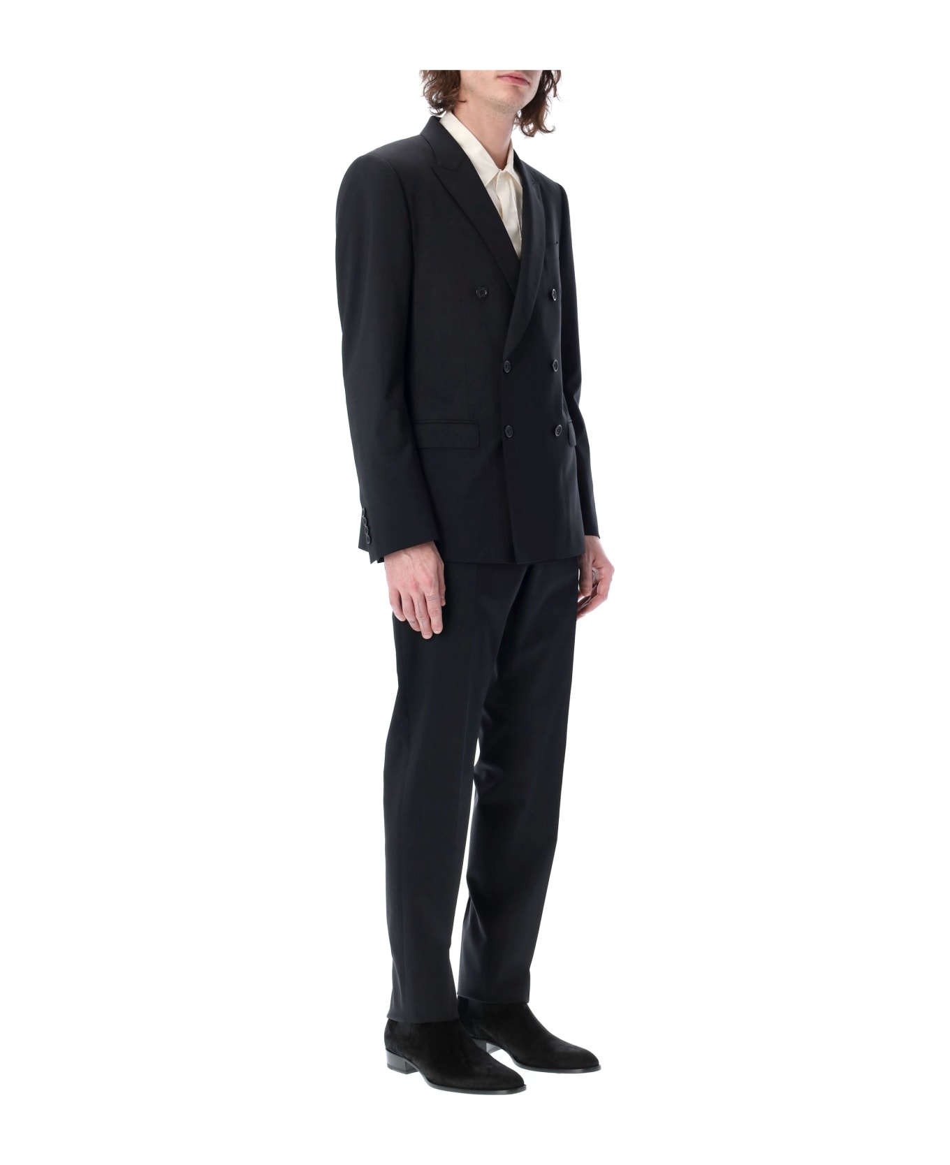 Dolce & Gabbana Double-breasted Wool Martini-fit Suit - BLACK