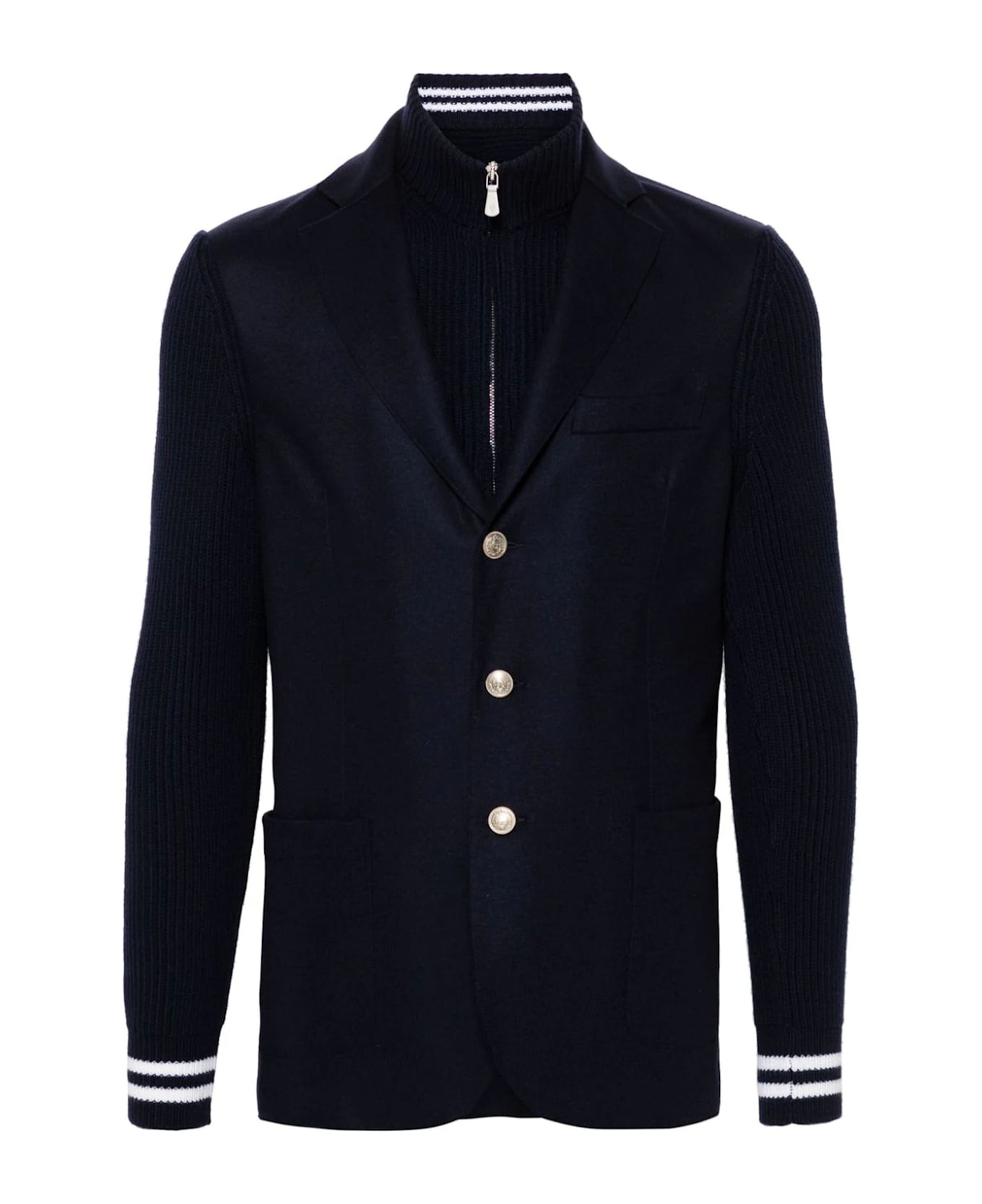 Eleventy Navy Blue Wool Blend Blazer - Blue ブレザー