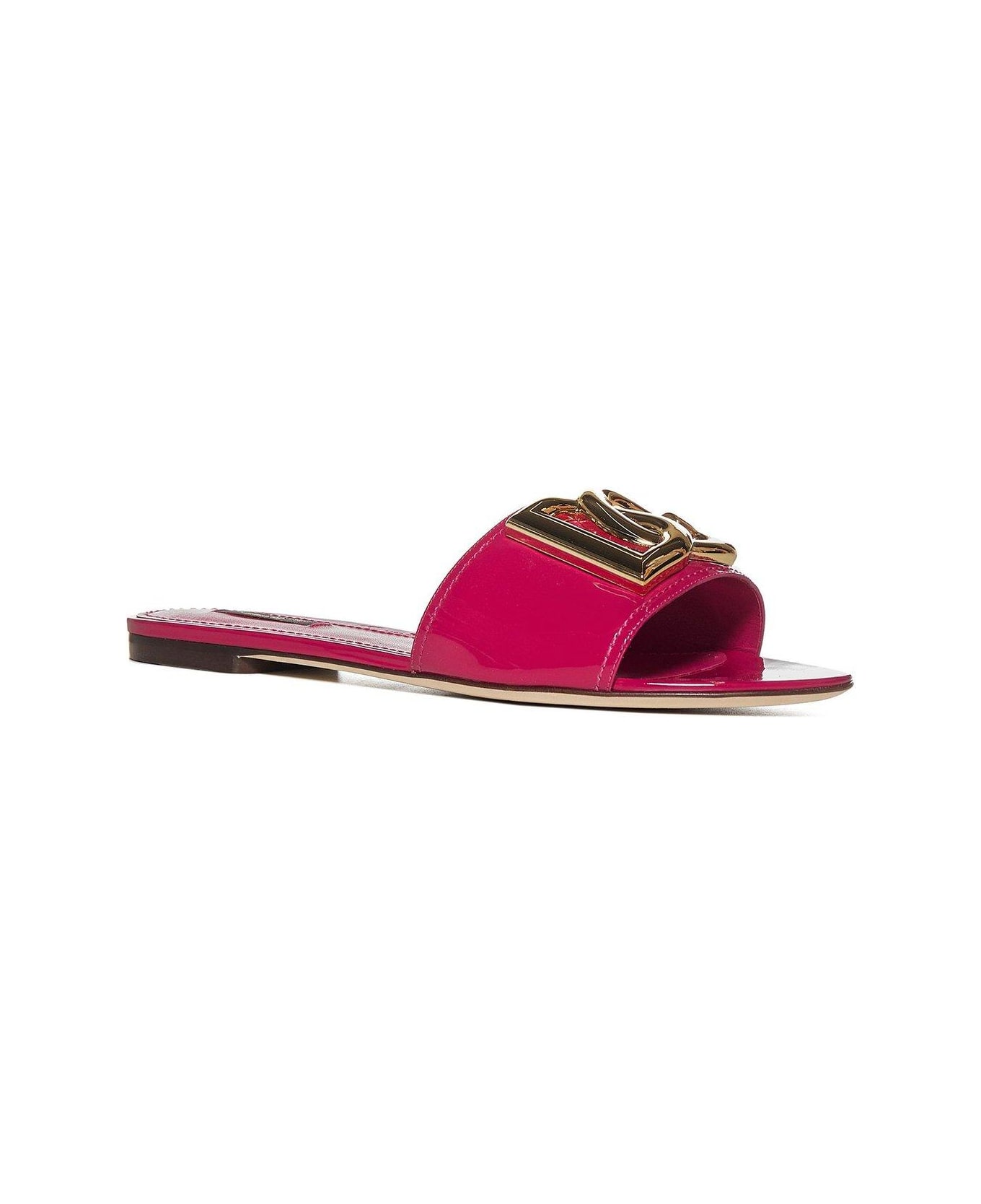 Dolce & Gabbana Dg Logo Plaque Sandals - Fucsia