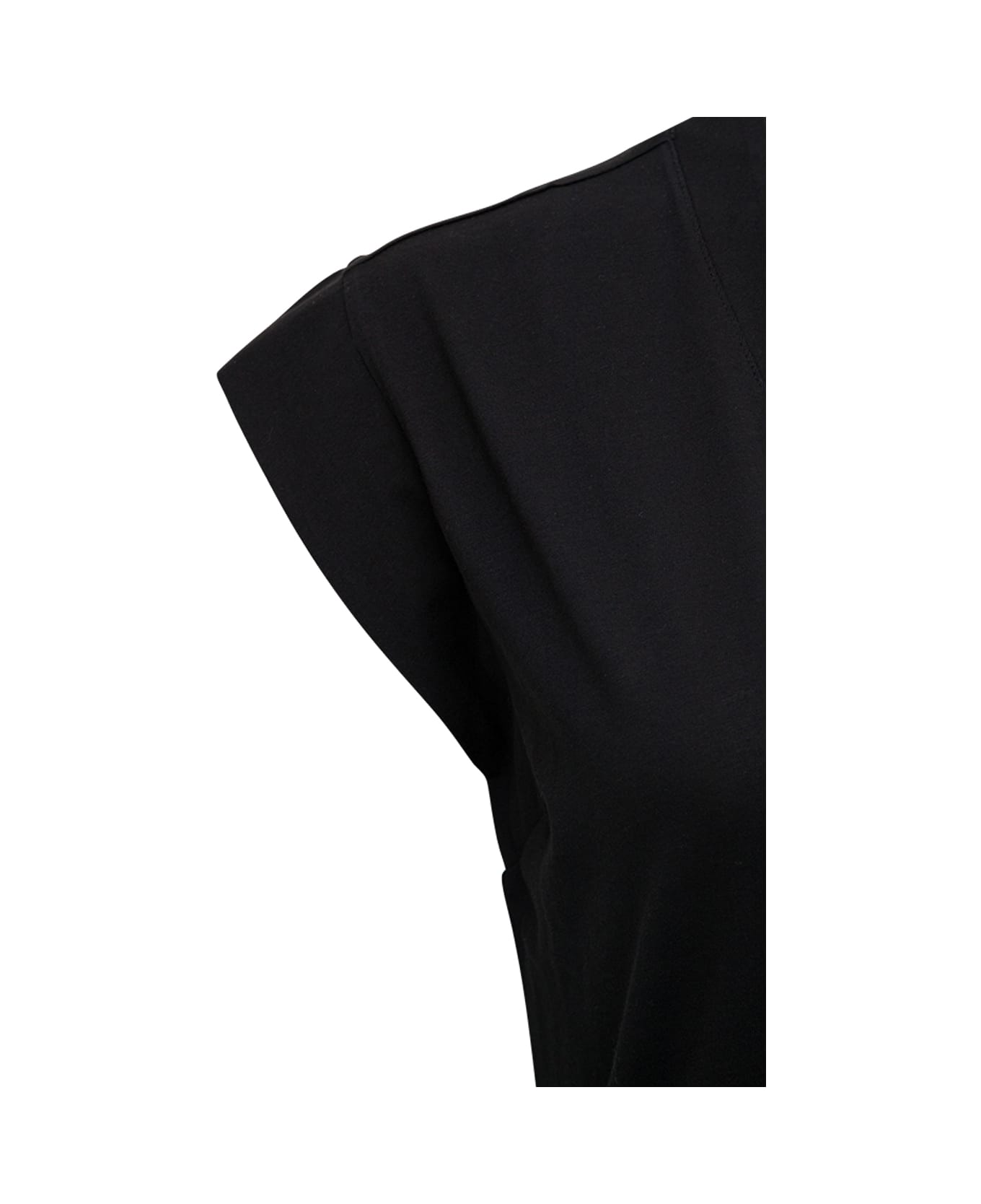 Frame Black Cotton V-neck T-shirt - NOIR