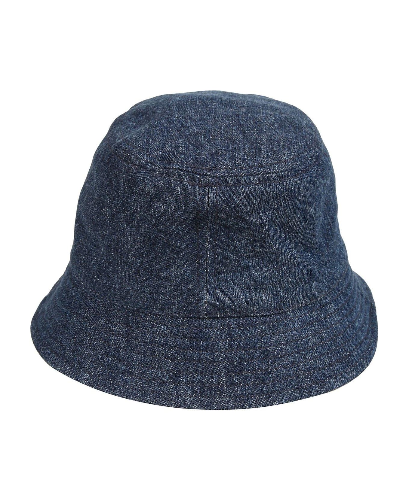 Isabel Marant Logo Embroidered Bucket Hat - blue