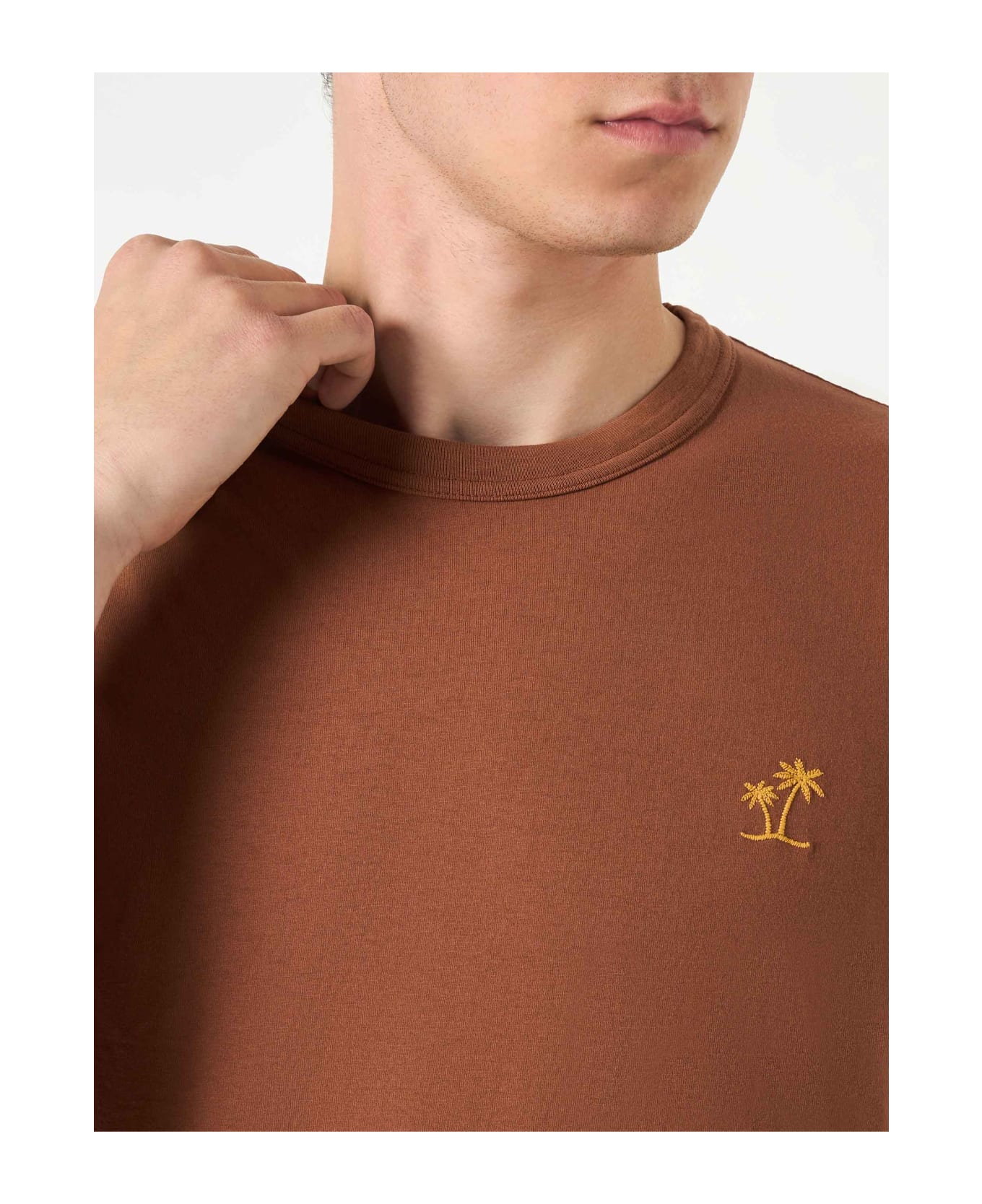 MC2 Saint Barth Man Brown Cotton T-shirt