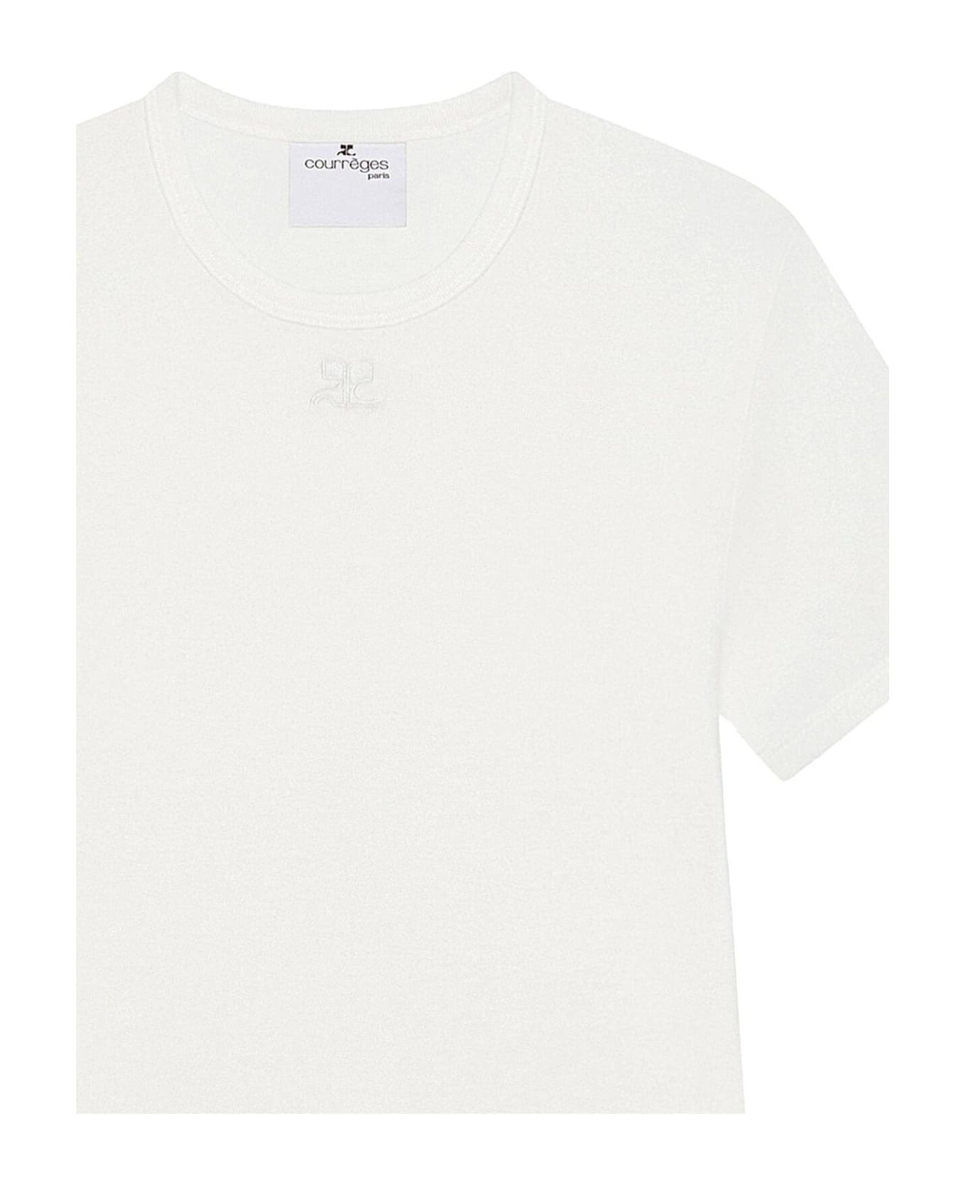 Courrèges Logo Crew Neck T-shirt - White