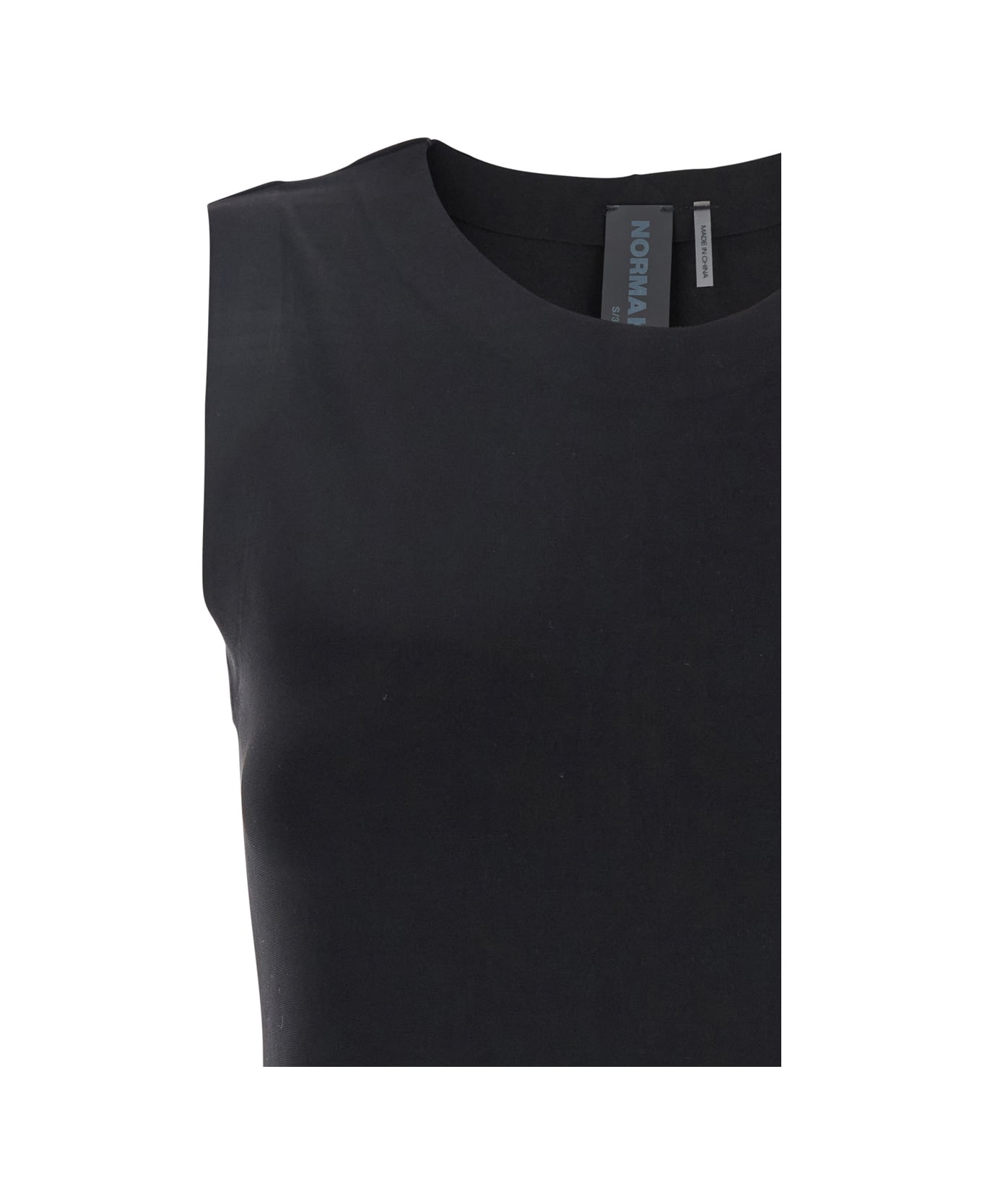 Norma Kamali Black Sleeveless Top In Tech Fabric Woman - Black