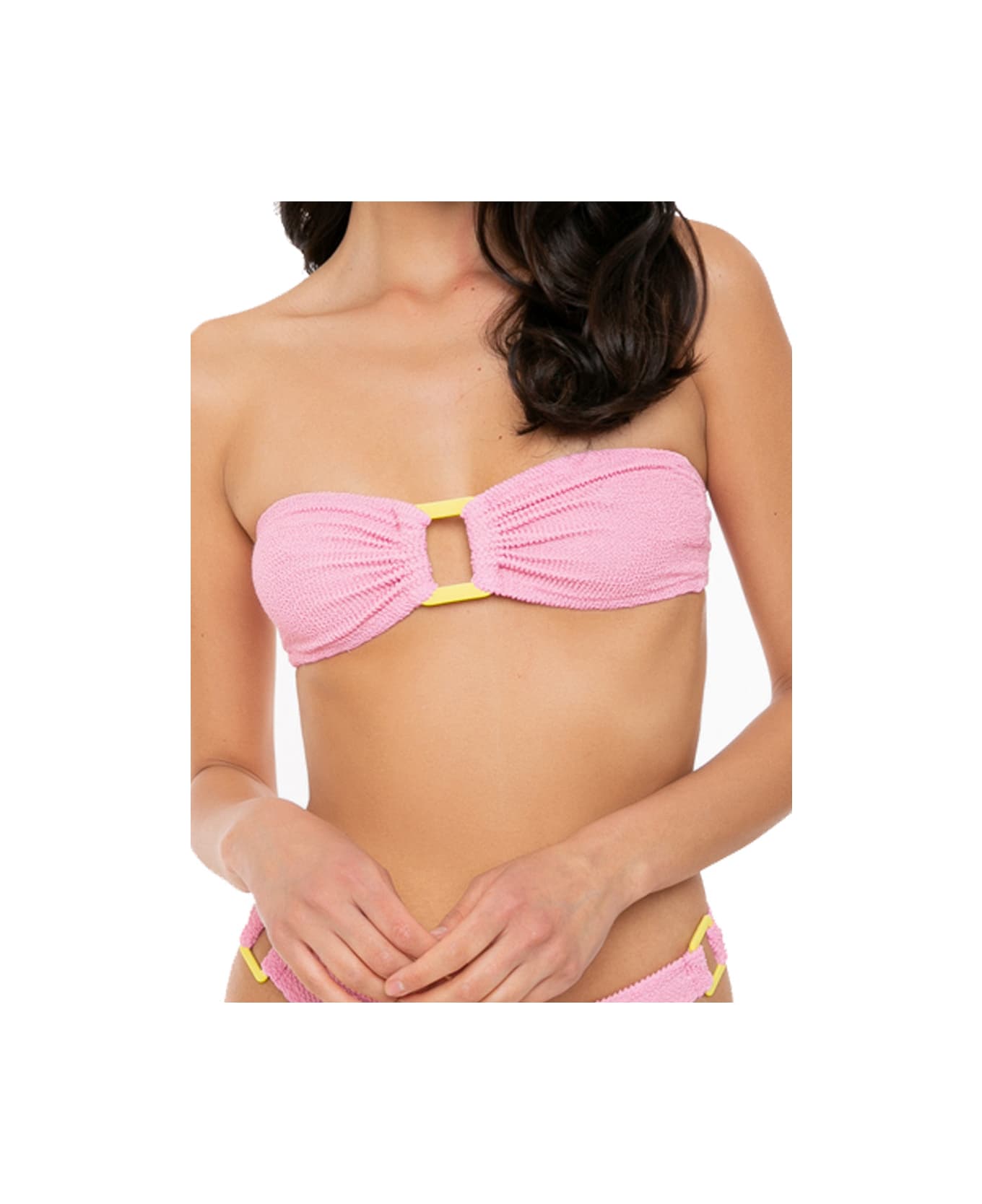 MC2 Saint Barth Crinkle Bandeau Top - PINK