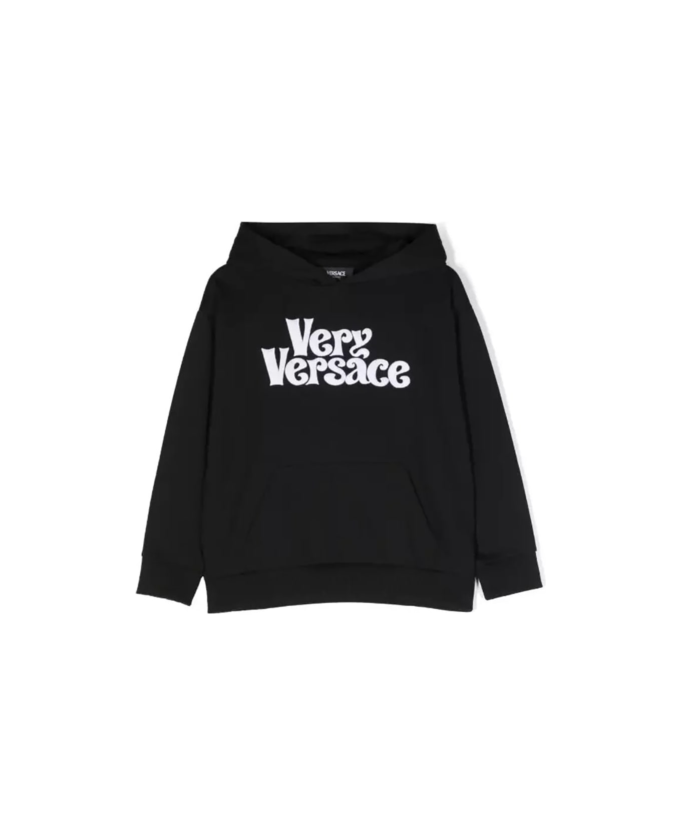 Versace Sweatshirt Fleece Very Versace Embroidery - BLACK