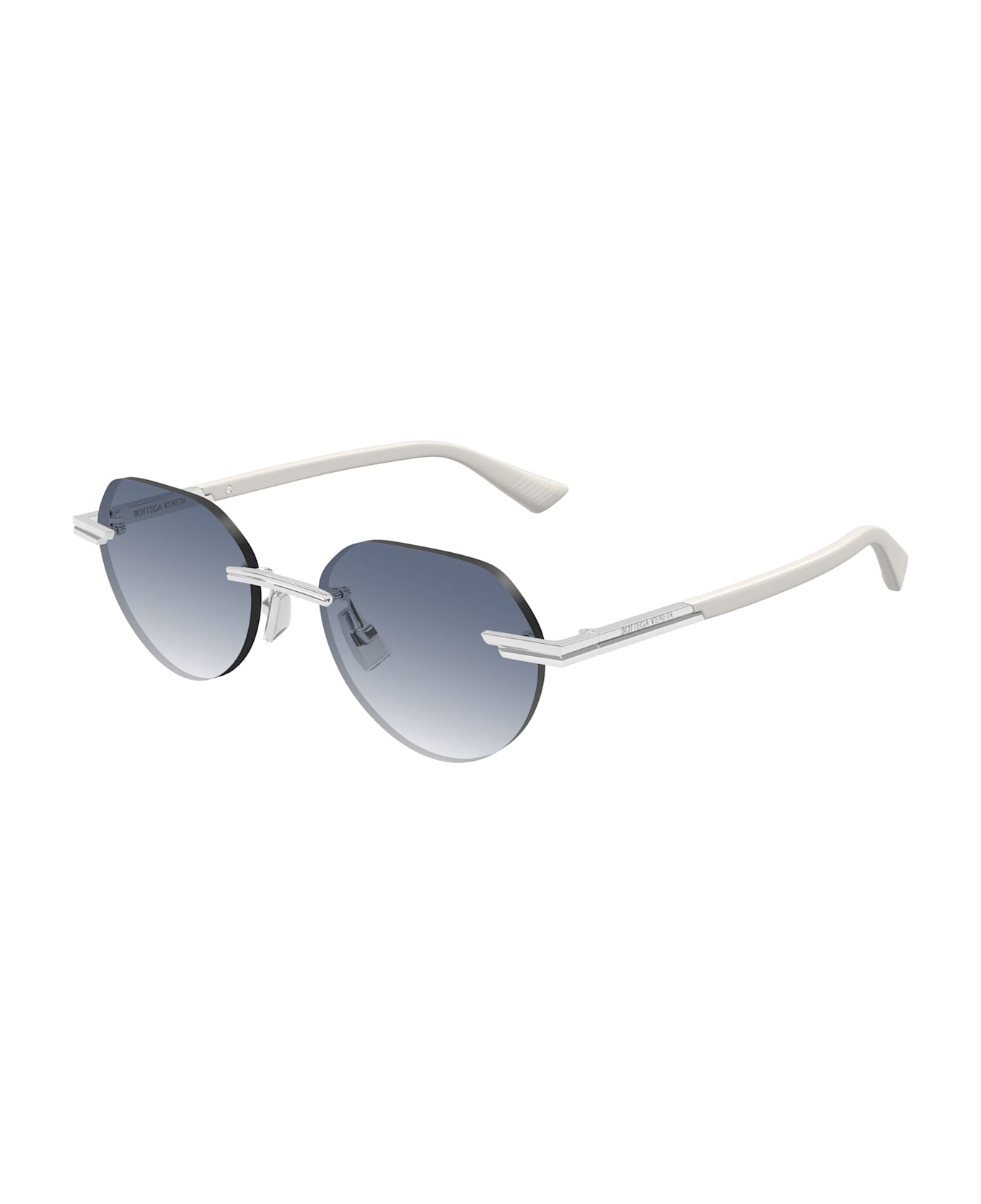 Bottega Veneta Eyewear Bv1379s-004 - Silver / White Sunglasses - Silver
