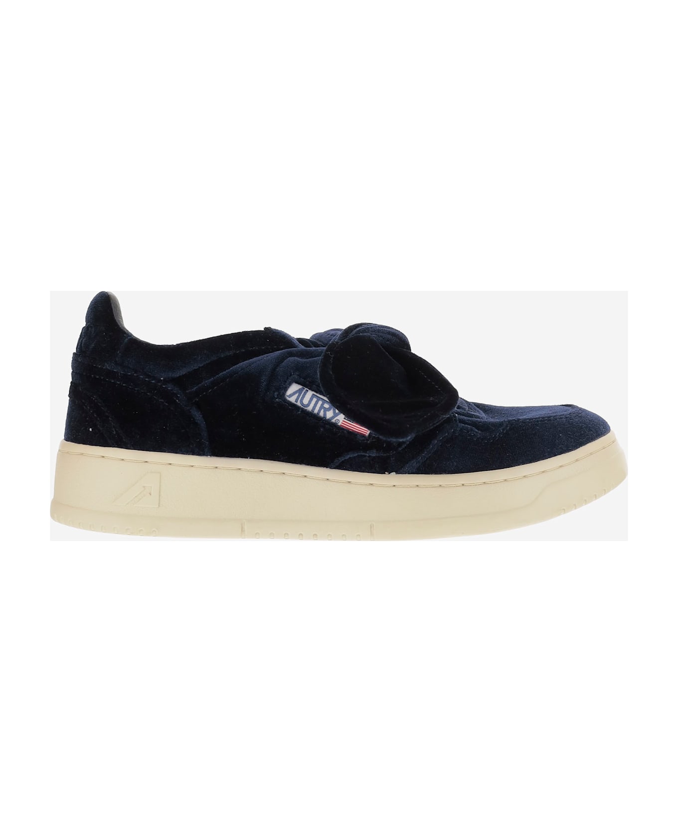 Autry Medalist Low Velvet Bow Sneakers - Blue