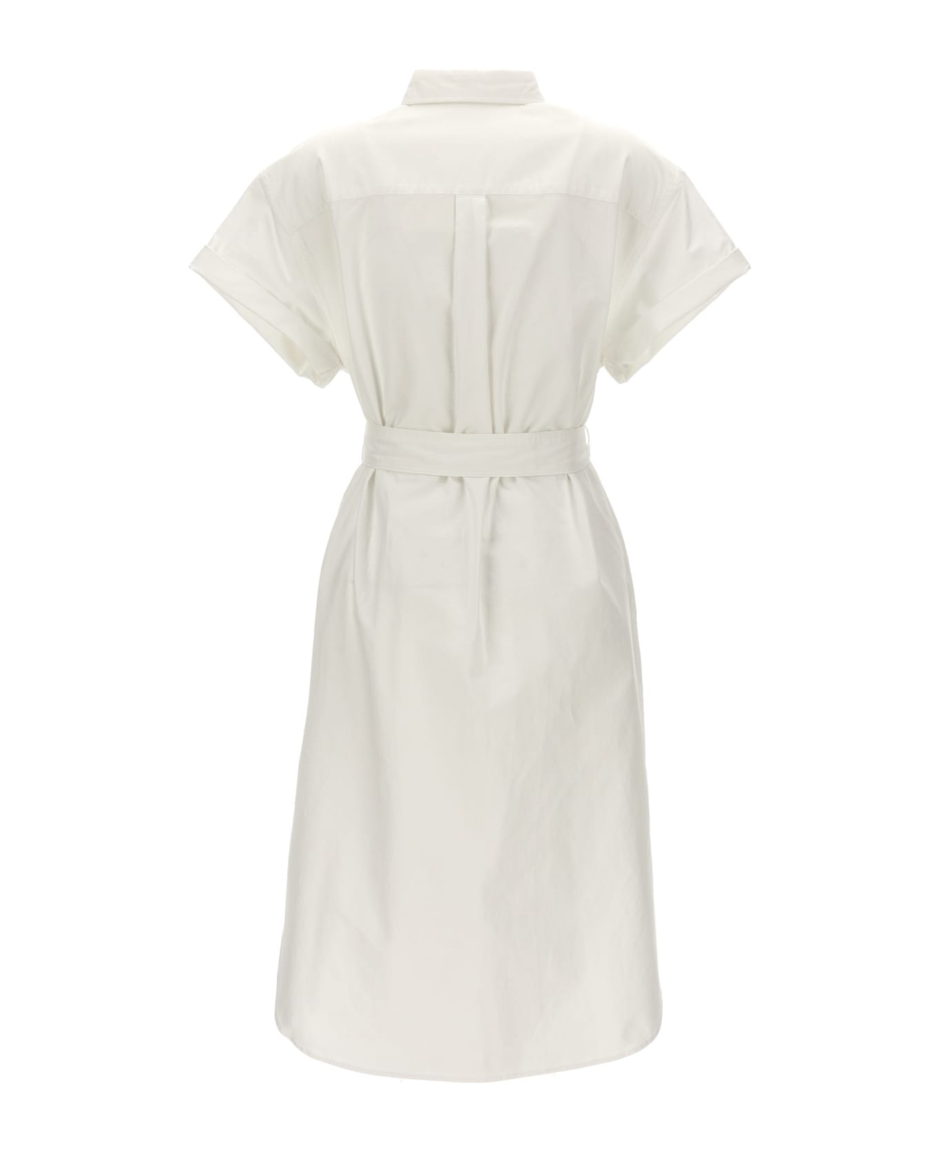 Polo Ralph Lauren Logo Embroidery Chemisier Dress - White
