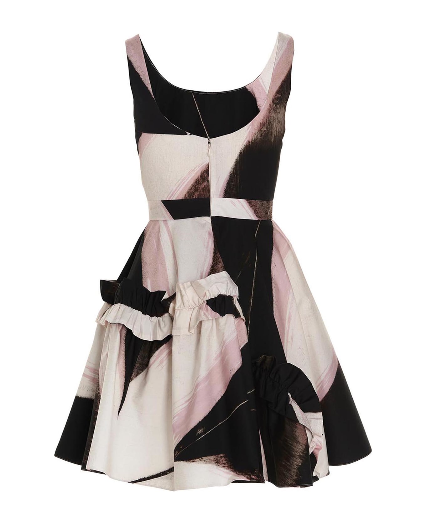 Alexander McQueen Flounced Print Dress - Multicolor