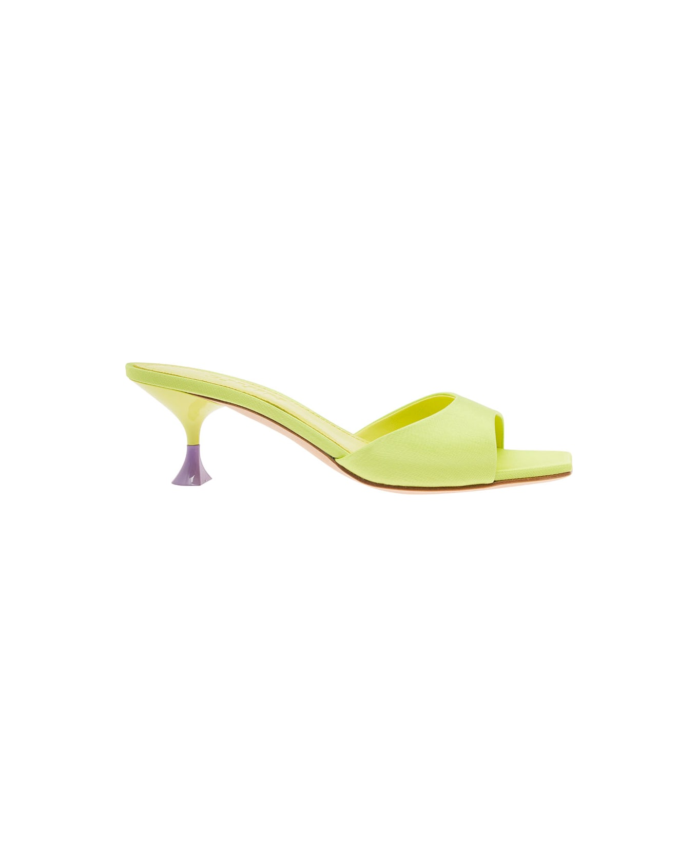 3JUIN 'kimi' Lime Green Sandals With Contrasting Enamelled Heel In Viscose Woman - Yellow