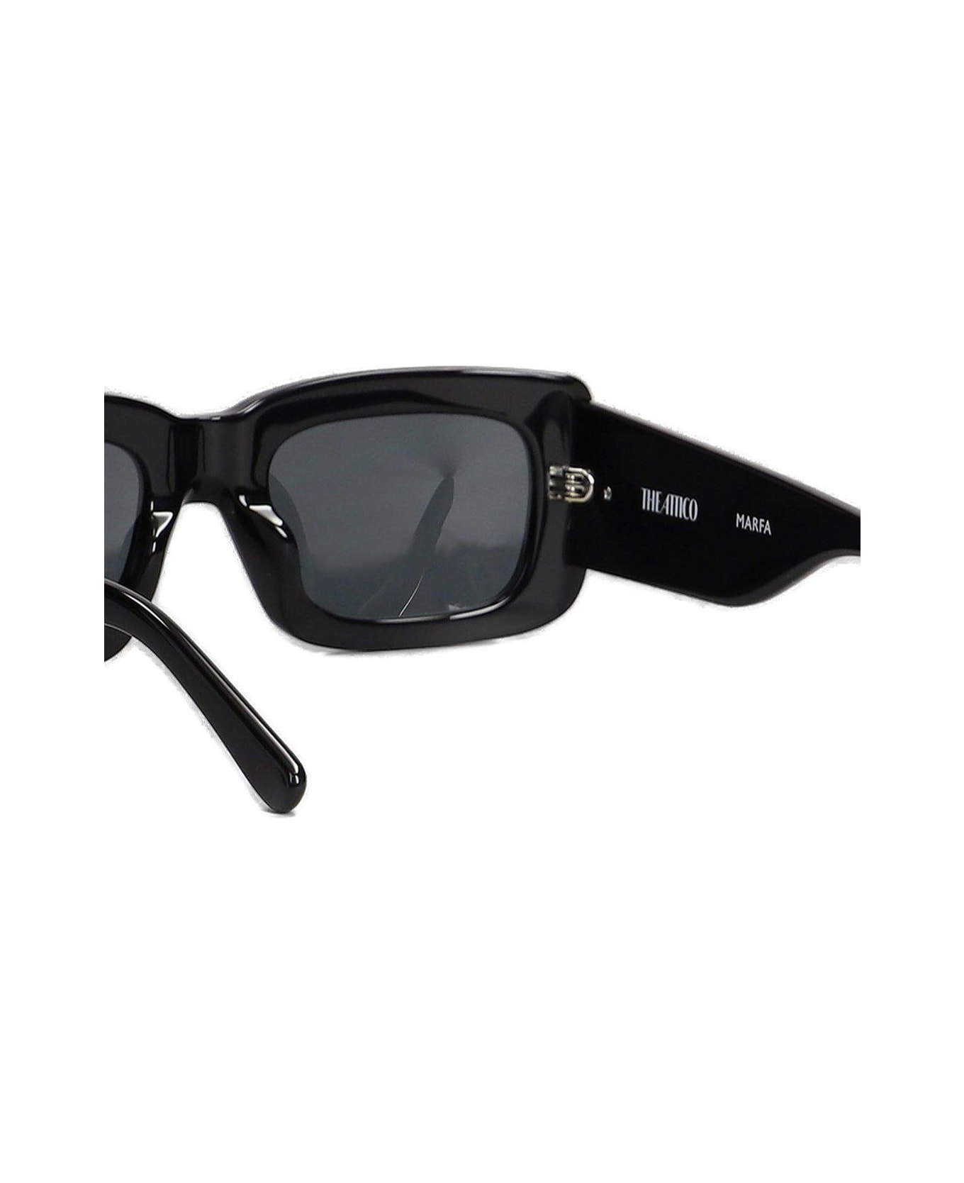 The Attico Marfa Rectangle Frame Sunglasses - BLACK