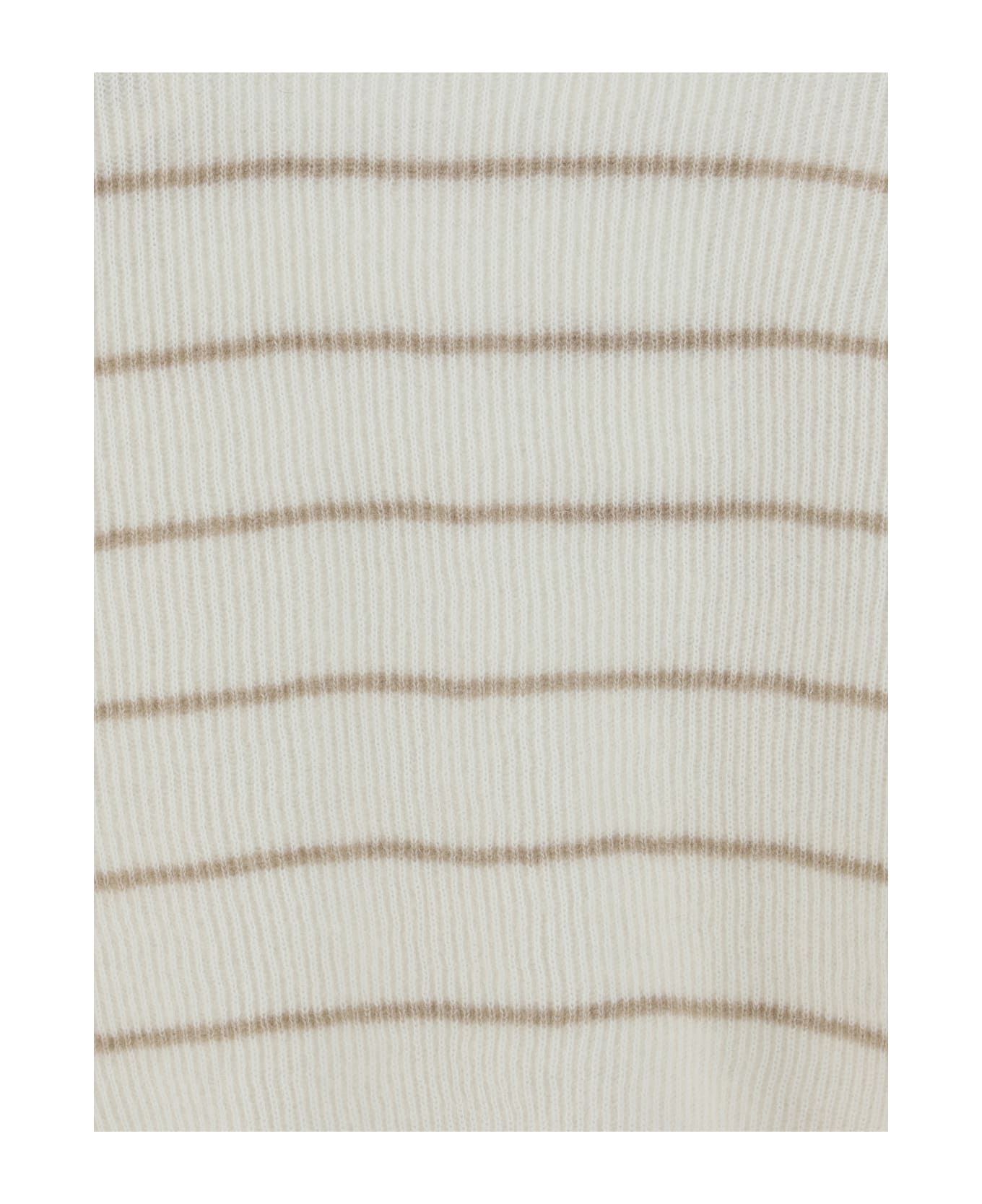 Brunello Cucinelli Sweater - Bianco+soft Stone ニットウェア