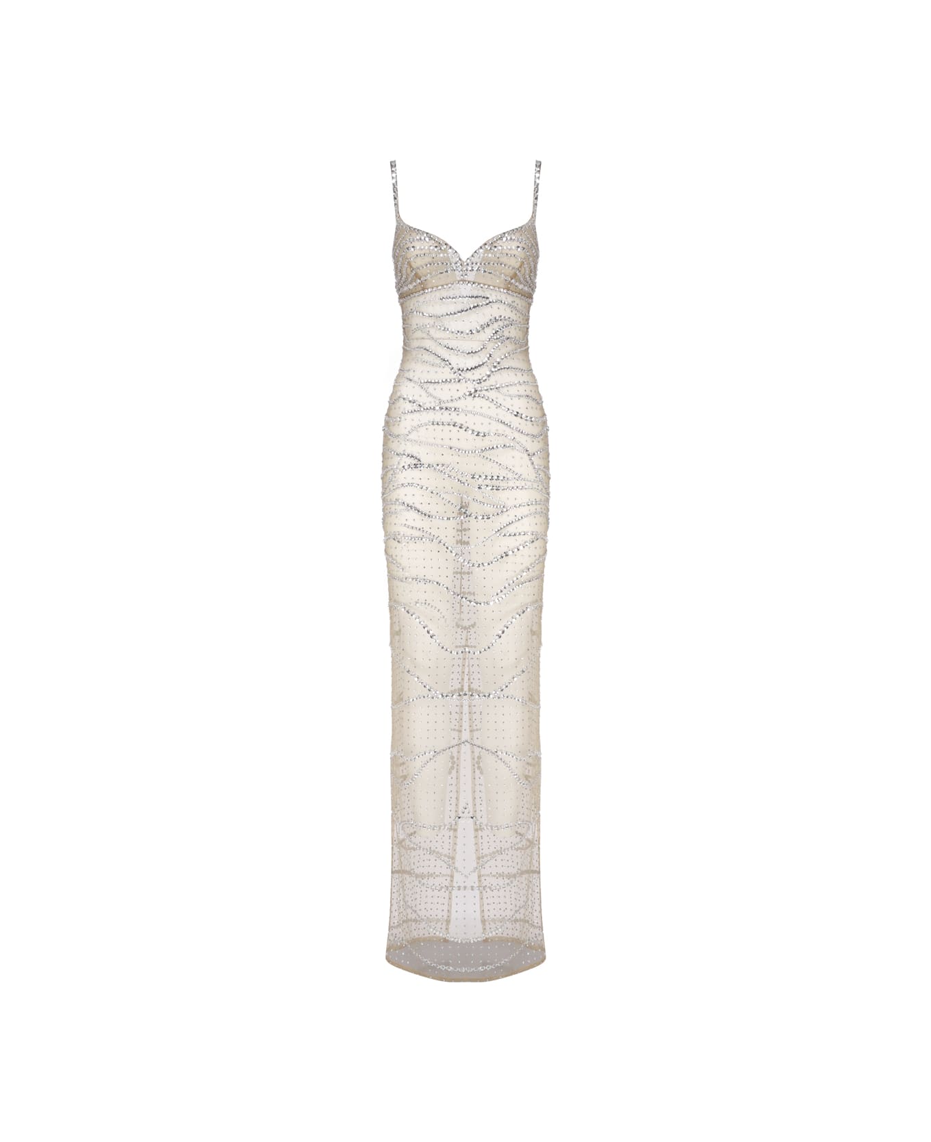 retrofete Jewel Dress In Nylon - Tannin/silver