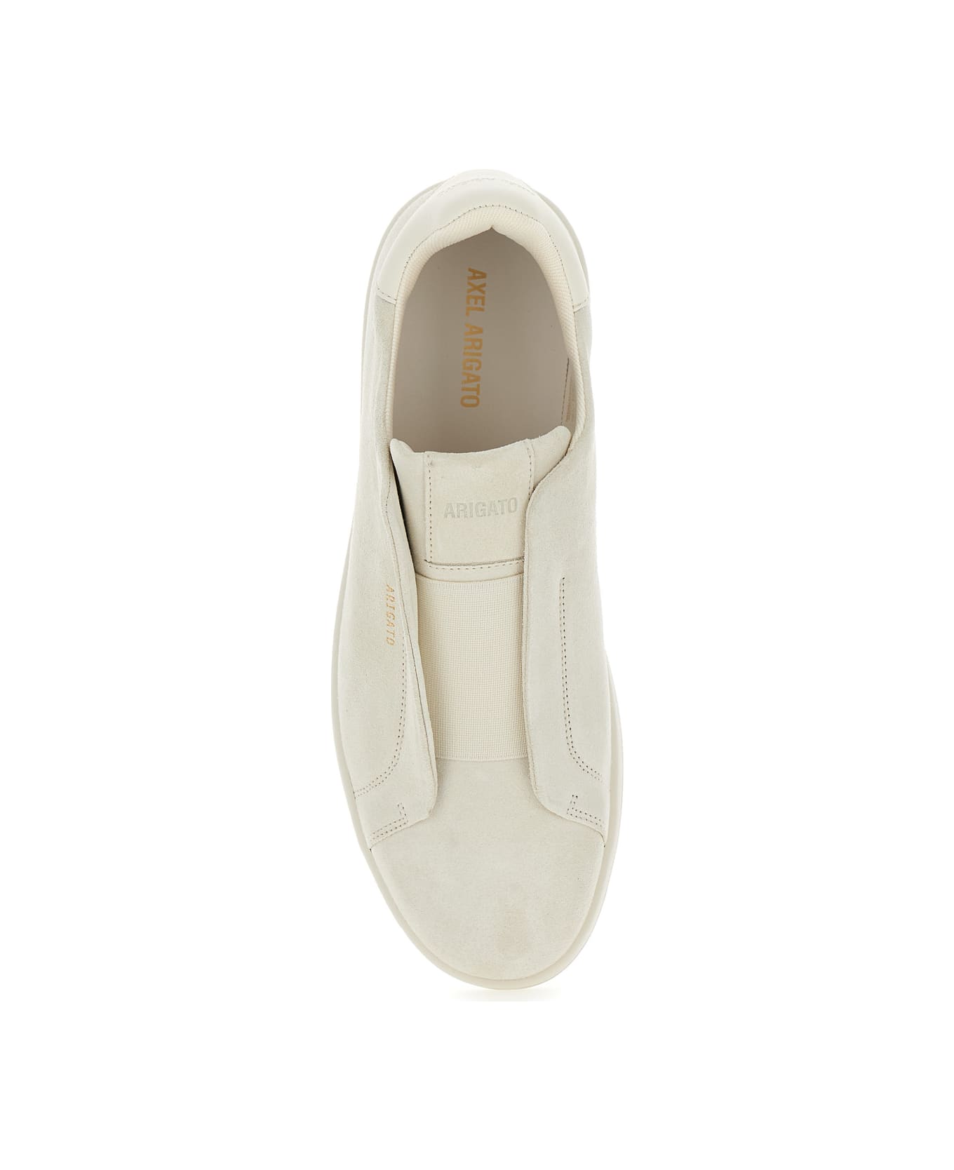 Axel Arigato 'dice Laceless' White Low Top Slip-on Sneakers In Suede Man - White