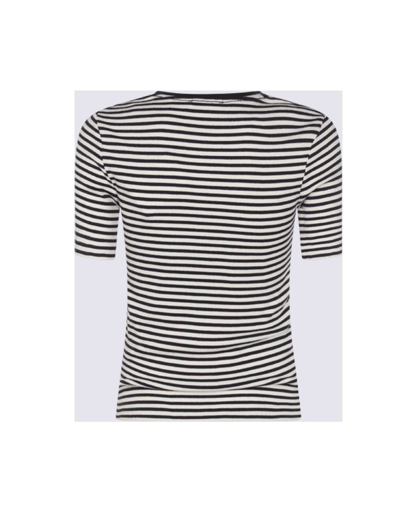 Anine Bing Black And White Cotton T-shirt - Red